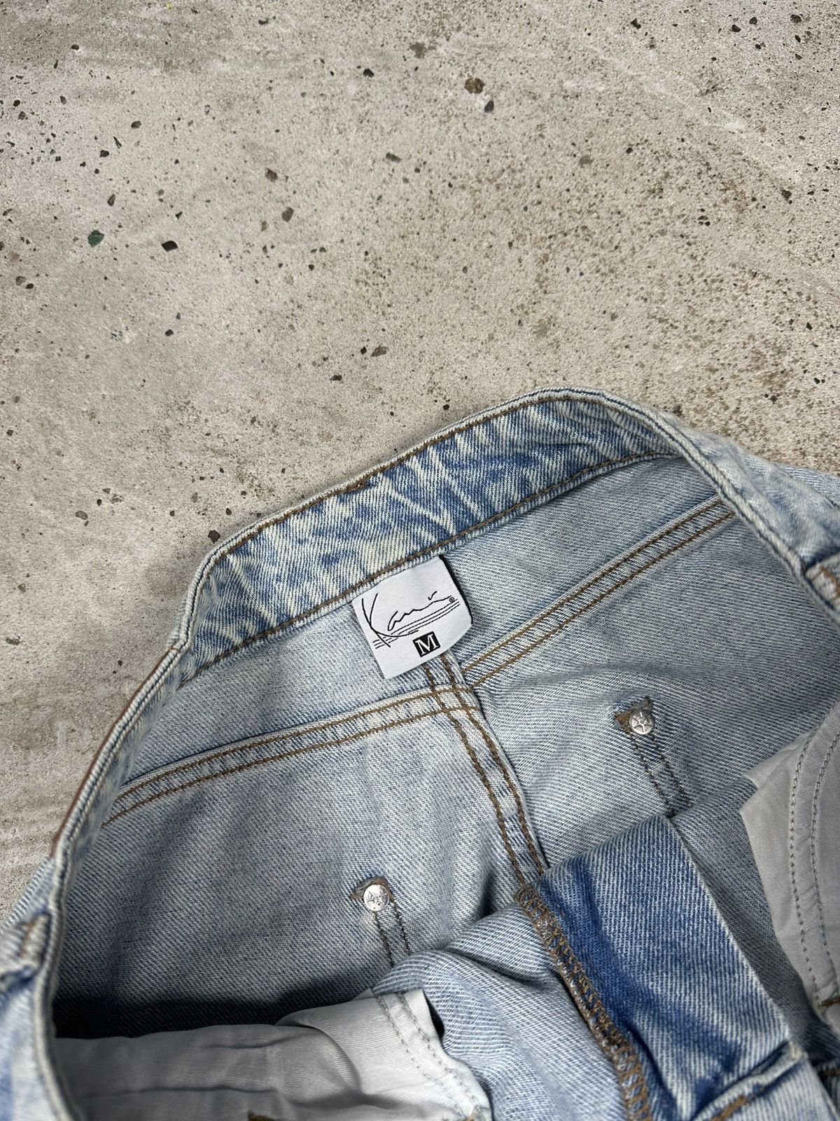 Karl Kani Vintage Y2K Karl Kani Carpenter Baggy Distressed Denim Pants Size US 31 - 13 Thumbnail