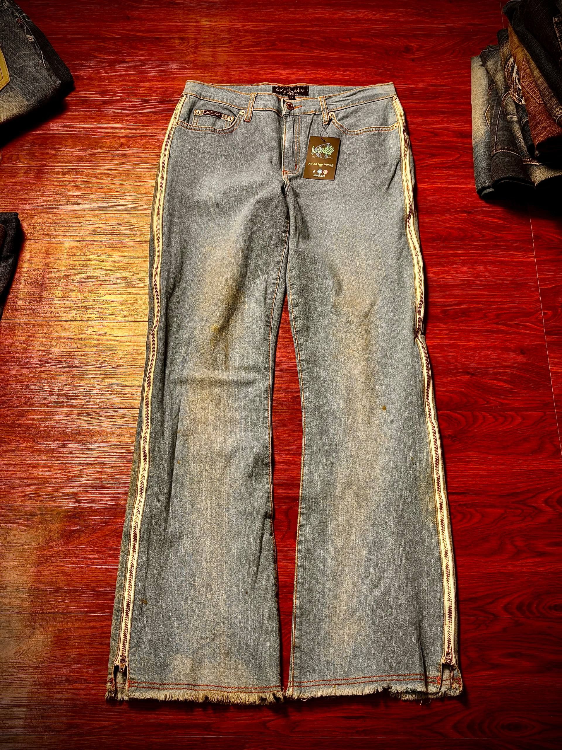 Japanese Brand Vintage Y2K Baby Phat Bootcut Flare Denim Jeans Full Zip up Size 30" / US 8 / IT 44 - 3 Thumbnail