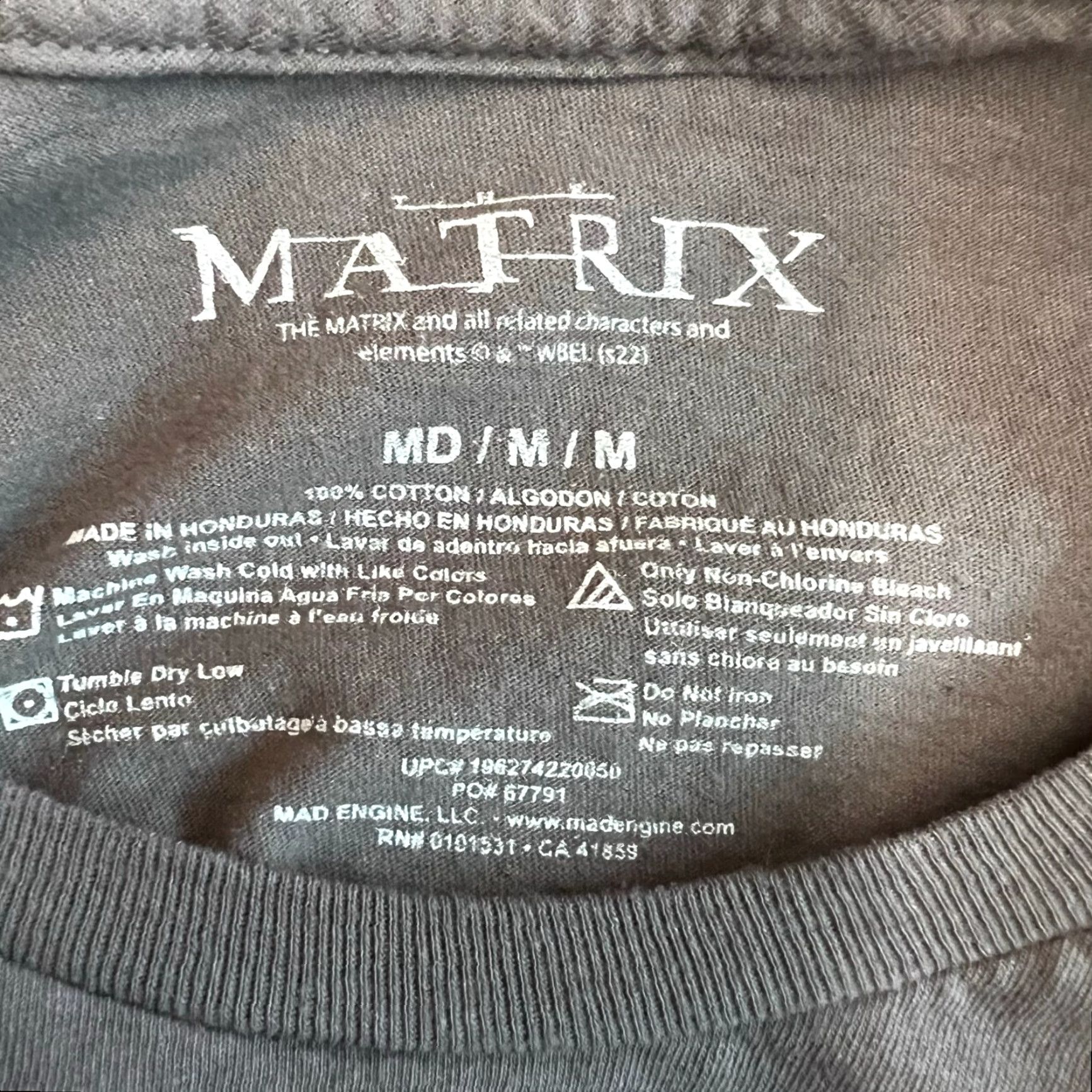 Vintage Matrix Move T Shirt Adult M Gray Graphic Tee Mens 90s Logo Cotton Short Sleeve Crew Neck Shirt Size US M / EU 48-50 / 2 - 4 Thumbnail