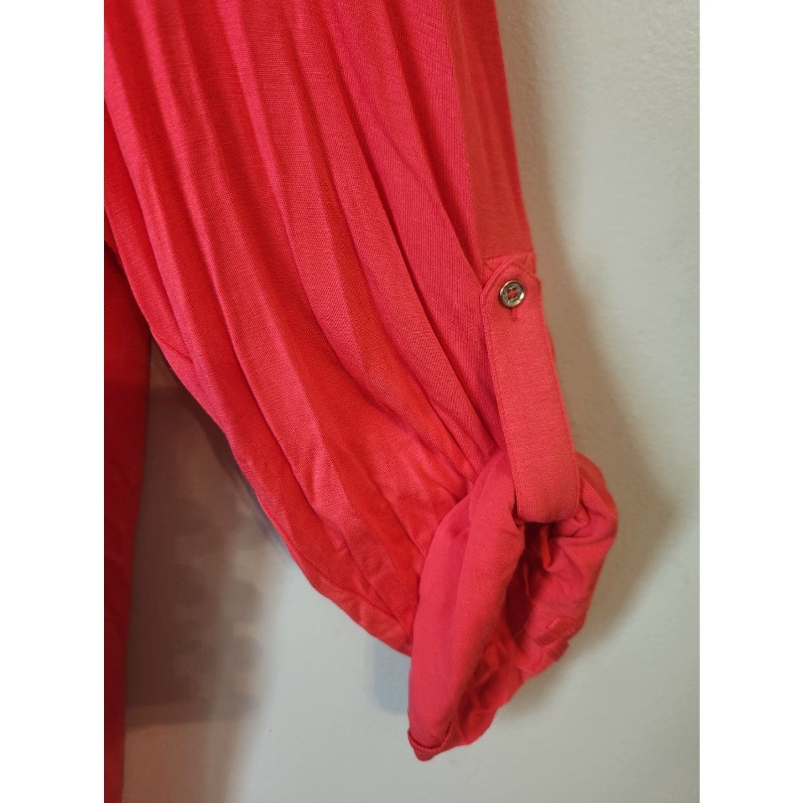 Calvin Klein Calvin Klein Womens Red Roll Tab Sleeve High Low Tunic Top Shirt 2X Plus Size XXL / US 16-18 / IT 52-54 - 4 Thumbnail
