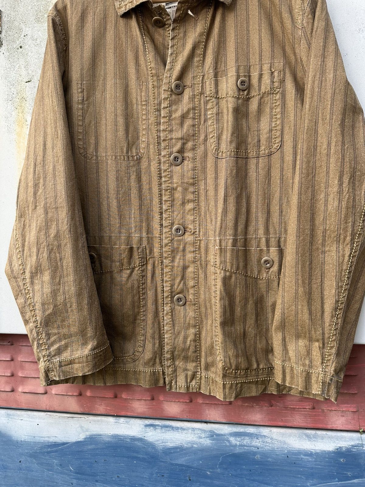 Boycott 👹Vintage Boycott Brown Striped Chore Jacket Size US M / EU 48-50 / 2 - 8 Thumbnail