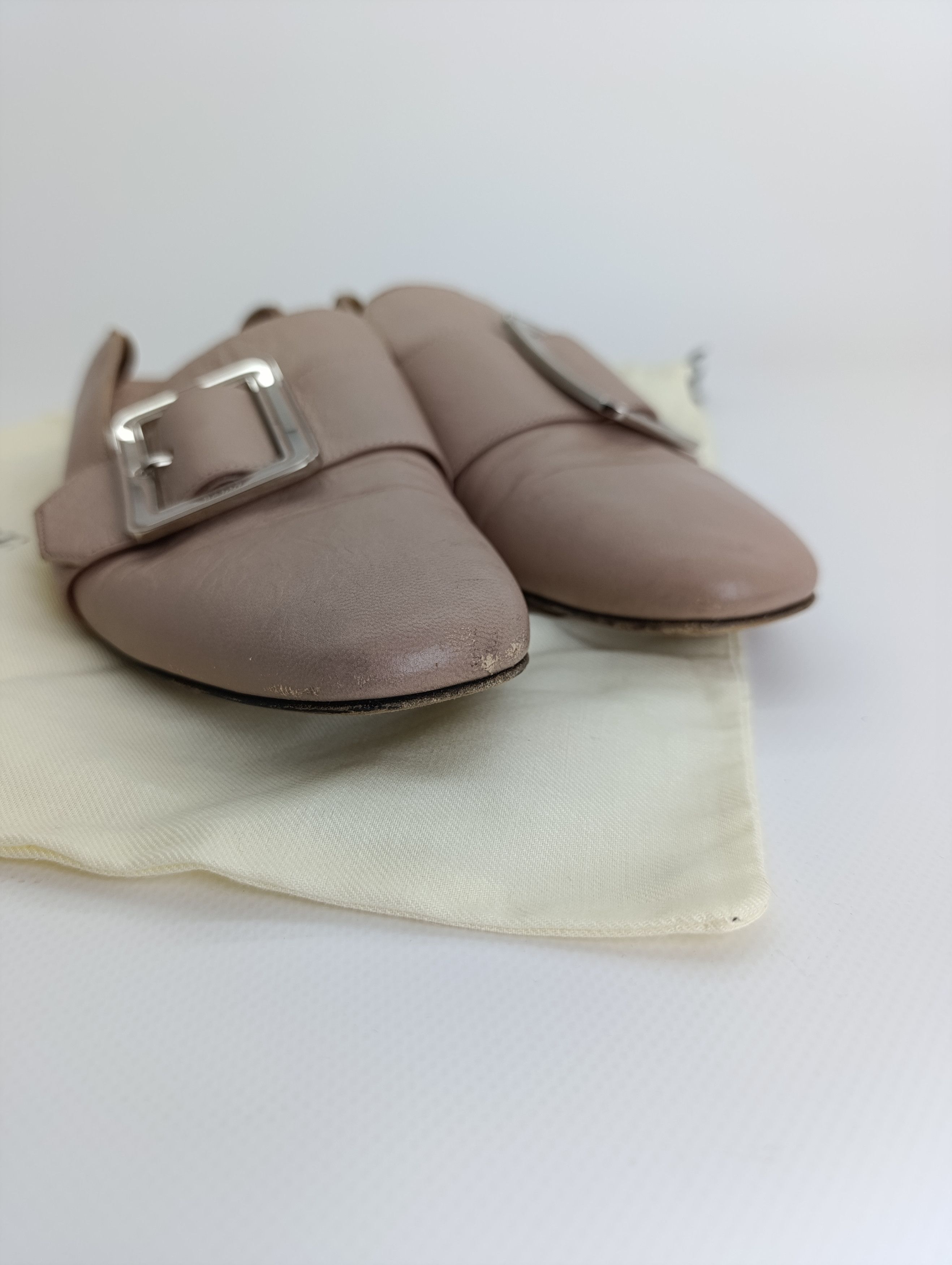 Bally BALLY JANELLE LEATHER LOAFERS MULES BEIGE Size US 7.5 / IT 37.5 - 4 Thumbnail