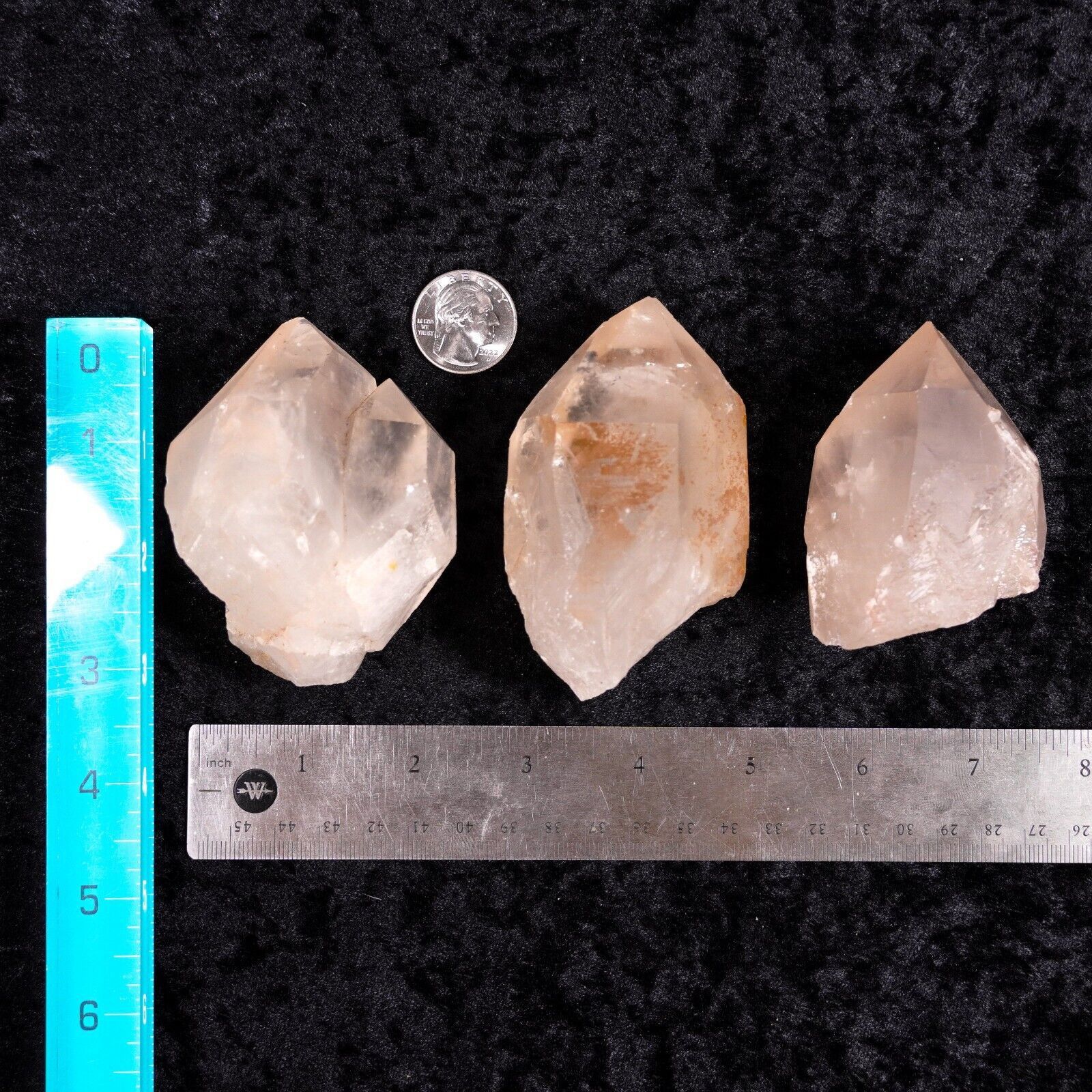 Other 3 Large Clear Quartz Crystal Point 3" Healing Gemstones Lot Size ONE SIZE - 8 Thumbnail