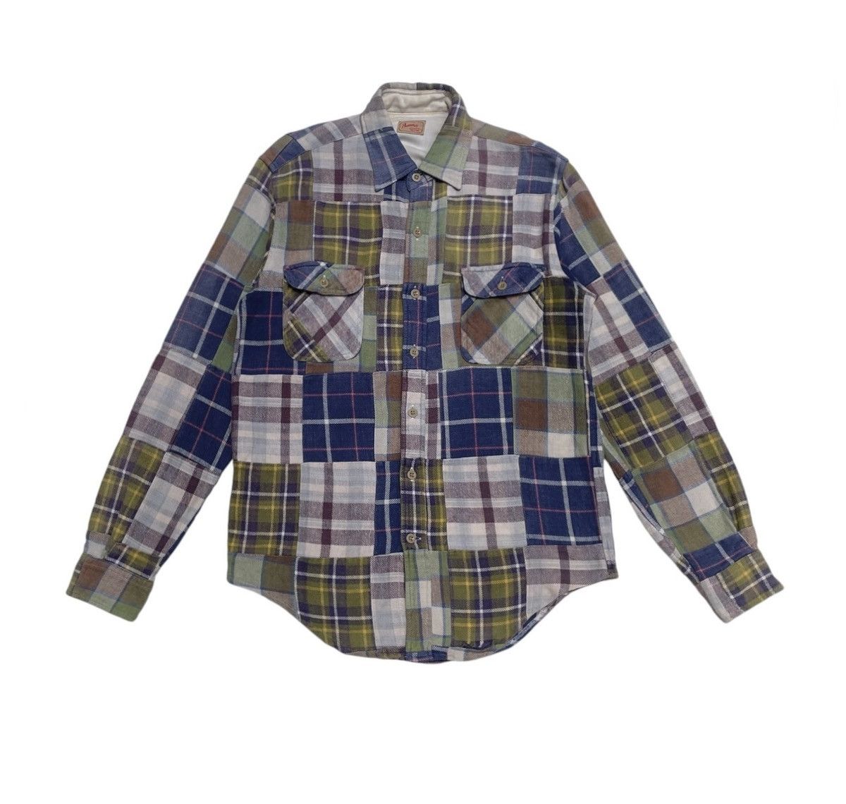 Pherrow's Rare Vintage Japanese Brand Pherrows Patchwork Shirt 1990s Size US M / EU 48-50 / 2 - 1 Thumbnail