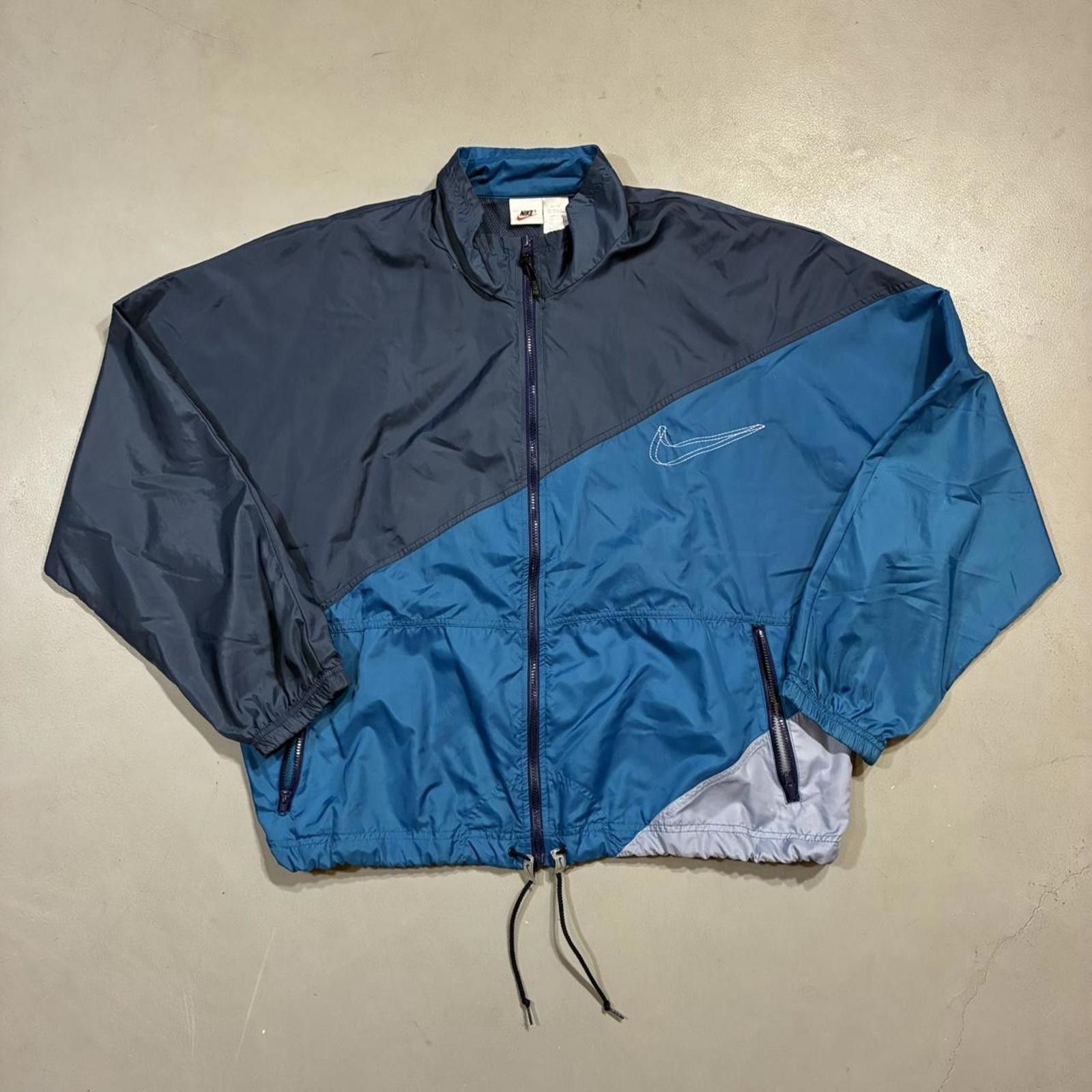 Nike Retro Y2K Nike Nylon Blue Colorblock Gradient Track Jacket Size US M / EU 48-50 / 2 - 1 Thumbnail
