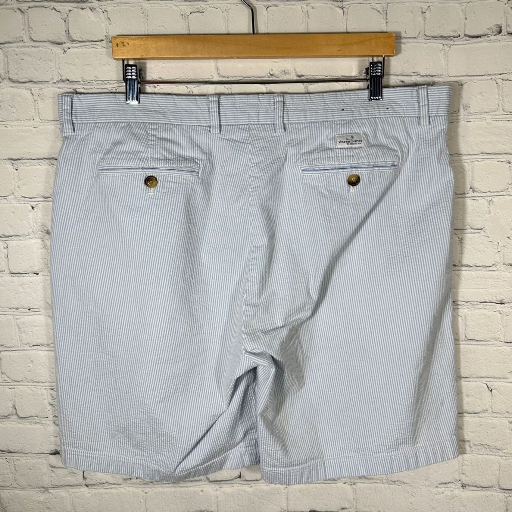 Vineyard Vines Vineyard Vines Mens Blue White Striped Seersucker Shorts 40 Preppy Summer Vintage? Size US 36 / EU 52 - 7 Thumbnail