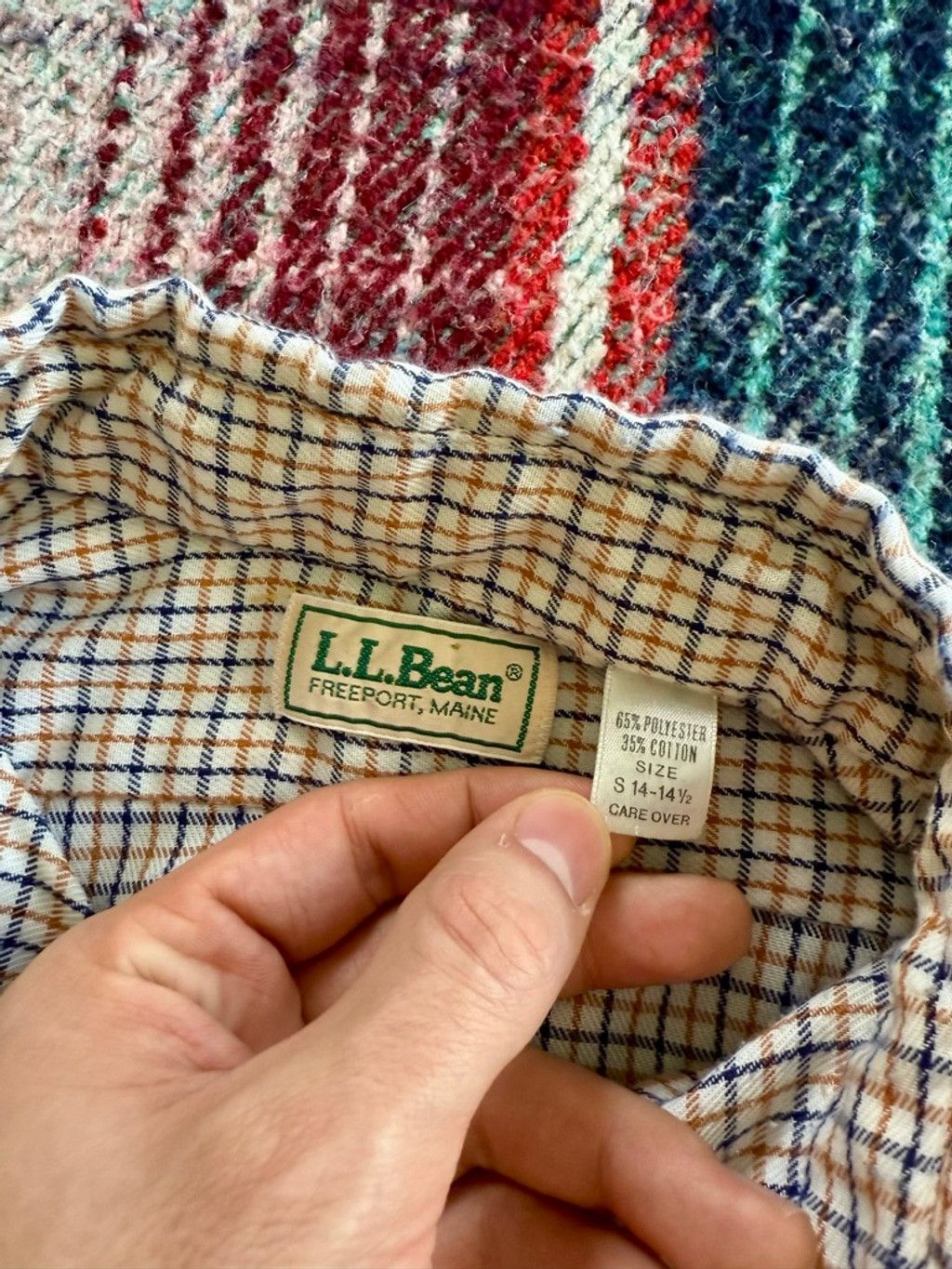 L.L. Bean 90s LL Bean tan/brown Check Flannel S Size US S / EU 44-46 / 1 - 5 Thumbnail