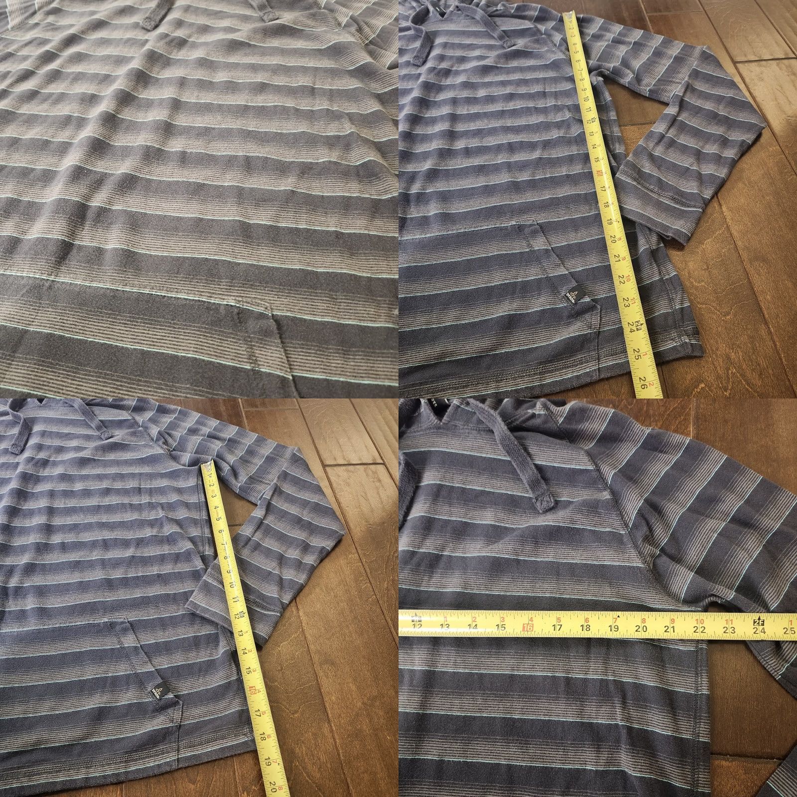 Bravado Breathe Brava Mens XL Striped Pullover Hoodie Lightweight Surf Skate Colorful Multicolor Cotton Spandex Drawstring Shirt Mens XL Hoodie Size US XL / EU 56 / 4 - 8 Thumbnail