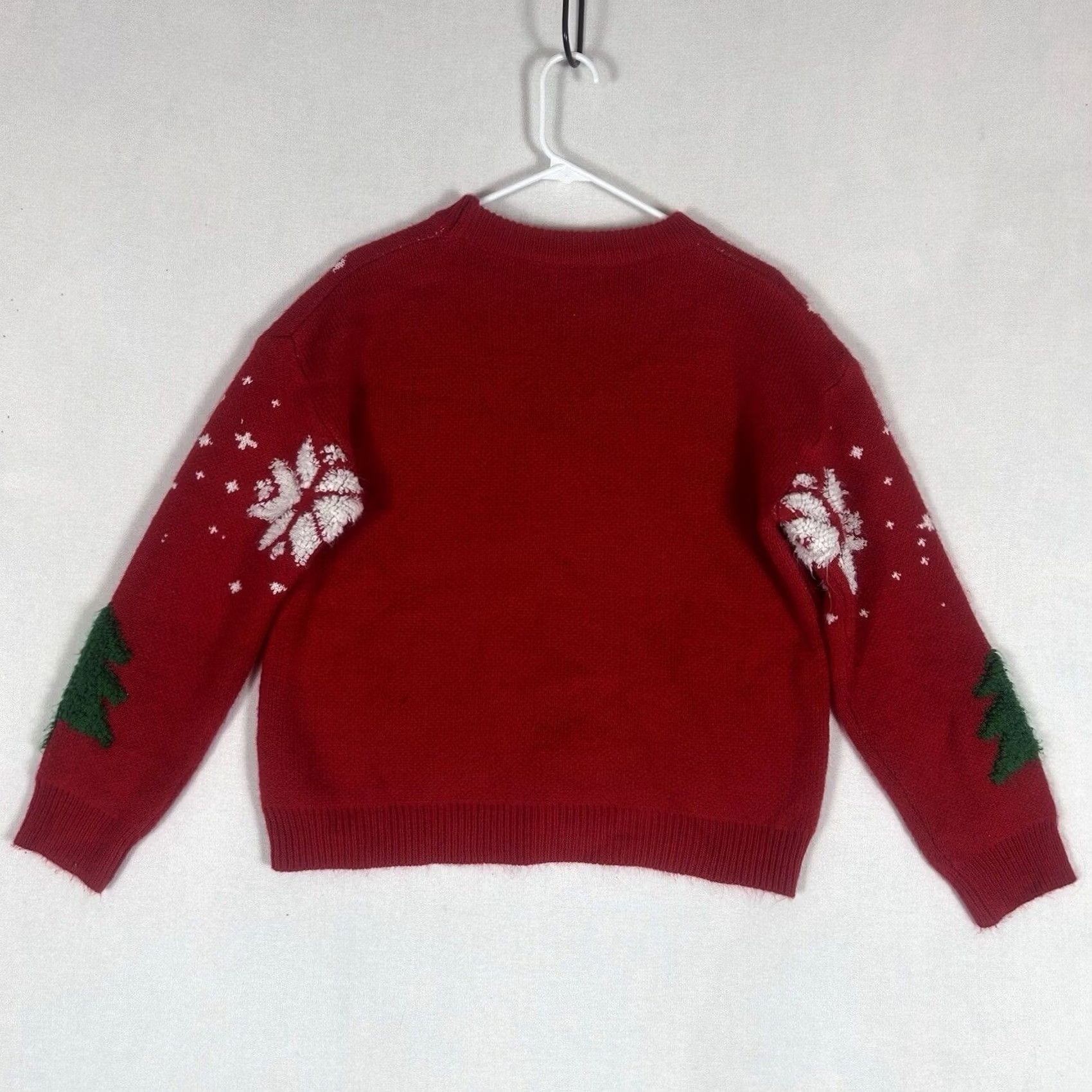 Shein Ugly Christmas Sweater Womens Medium Red Holiday Spirit Snowflakes Long Sleeve Size M / US 6-8 / IT 42-44 - 7 Thumbnail