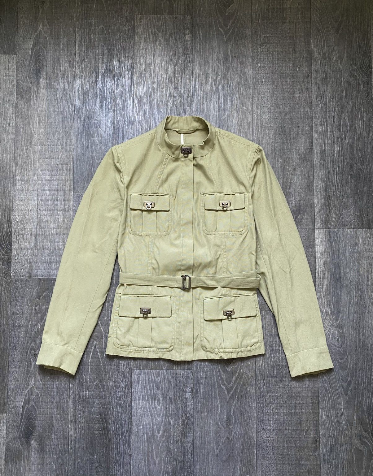Mandelli Women’s Enrico Mandelli Pistachio Green Pocket Blazer Jacket Size L / US 10 / IT 46 - 3 Thumbnail