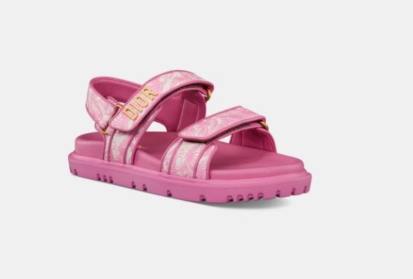 Dior o1w1db11124 Butterfly Print Dioract Sandals in Fuchsia Size US 8 / IT 38 - 2 Thumbnail