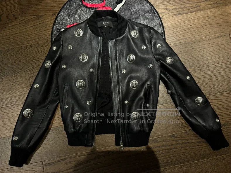 Versace Motorcycle sheepskin leather jacket