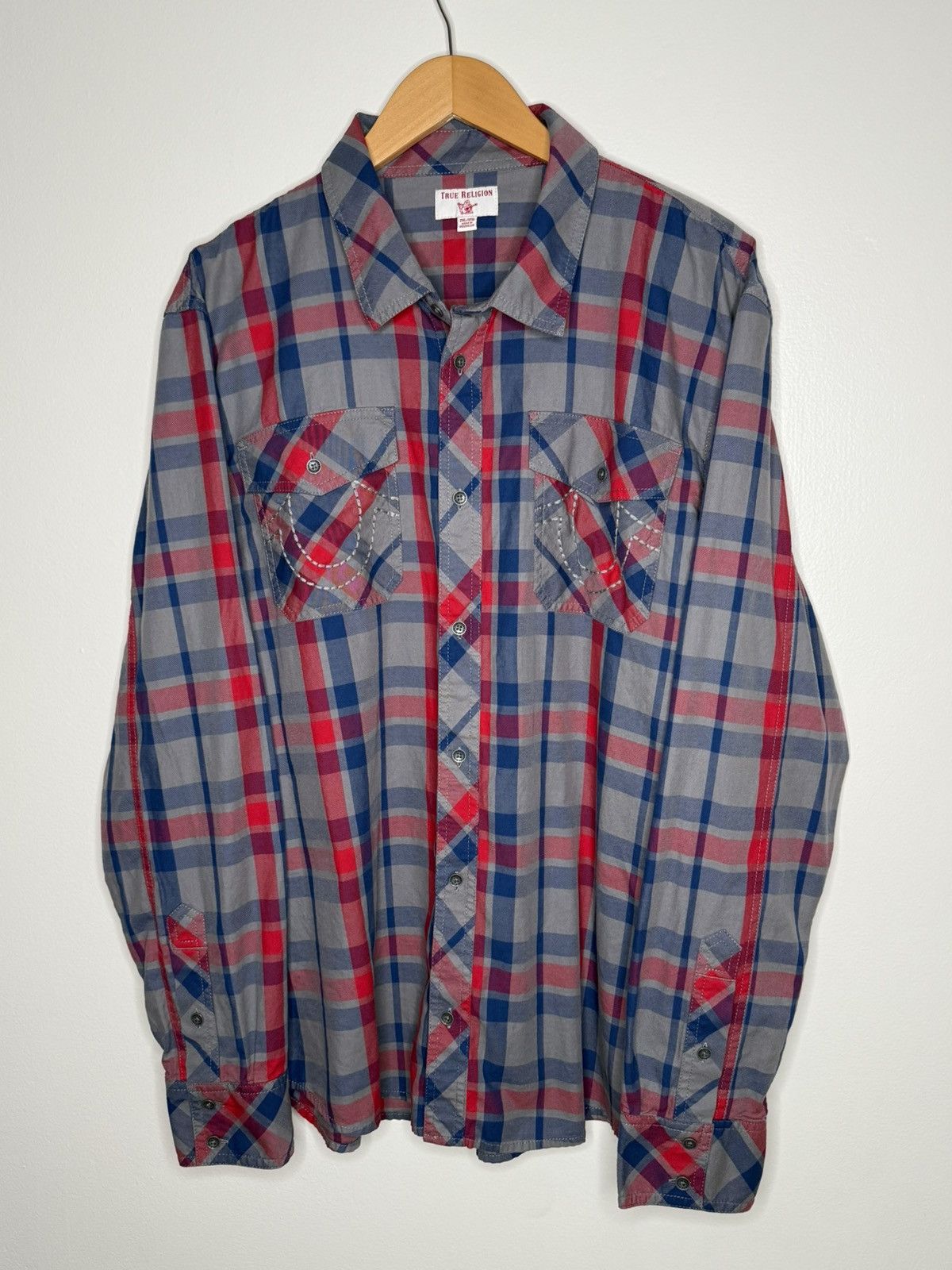 True Religion True Religion Men’s Plaid Button-Up Shirt Size XXL New Size US XXL / EU 58 / 5 - 1 Thumbnail