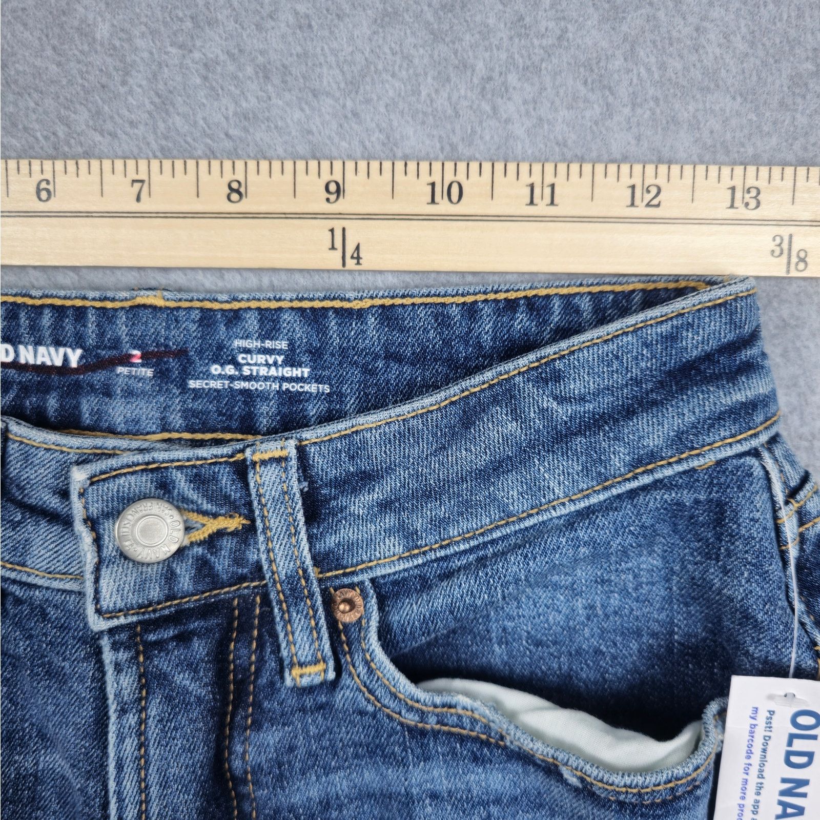 Old Navy Old Navy 2P Curvy OG Straight Distressed Jeans Raw Hem Size 26" / US 2 / IT 38 - 13 Thumbnail