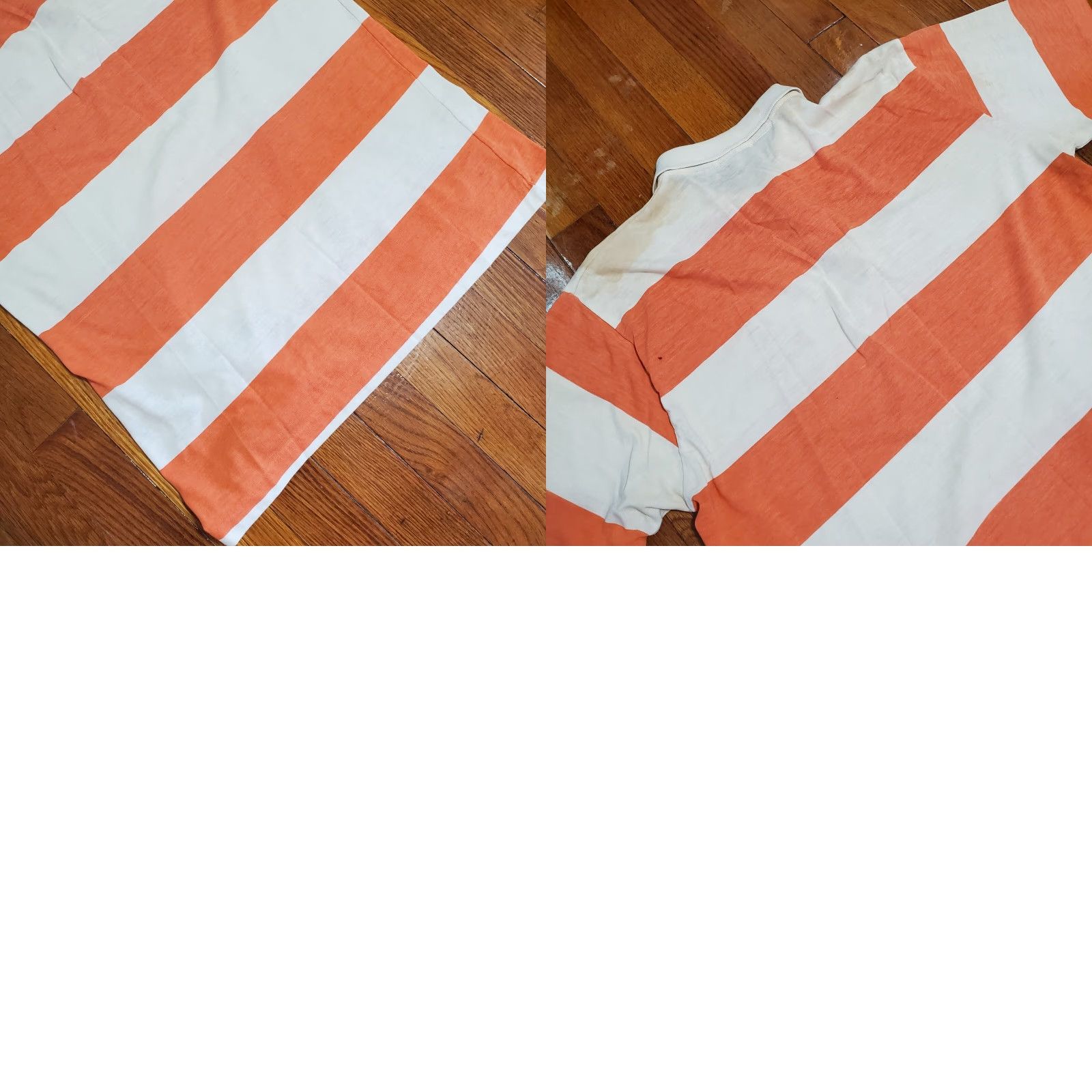 Logo 7 VINTAGE Logo 7 Shirt Striped Polo Orange Slim Button-Up Collared Short Sleeve Men L Stained 70s Buccaneers NFL Size US L / EU 52-54 / 3 - 9 Thumbnail