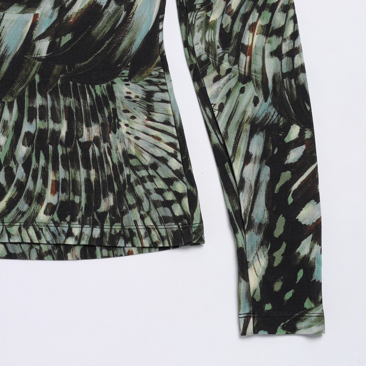 Just Cavalli Just Roberto Cavalli Feather Print Green Jungle Floral Top Size M / US 6-8 / IT 42-44 - 11 Thumbnail
