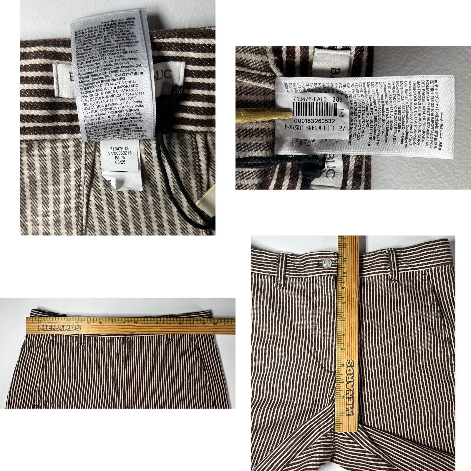 Banana Republic NWT Banana Republic Straight Fit Weekender Pants Sz 8 Shirt Pants Women Multicolor Striped Sl.. Size 30" / US 8 / IT 44 - 9 Thumbnail