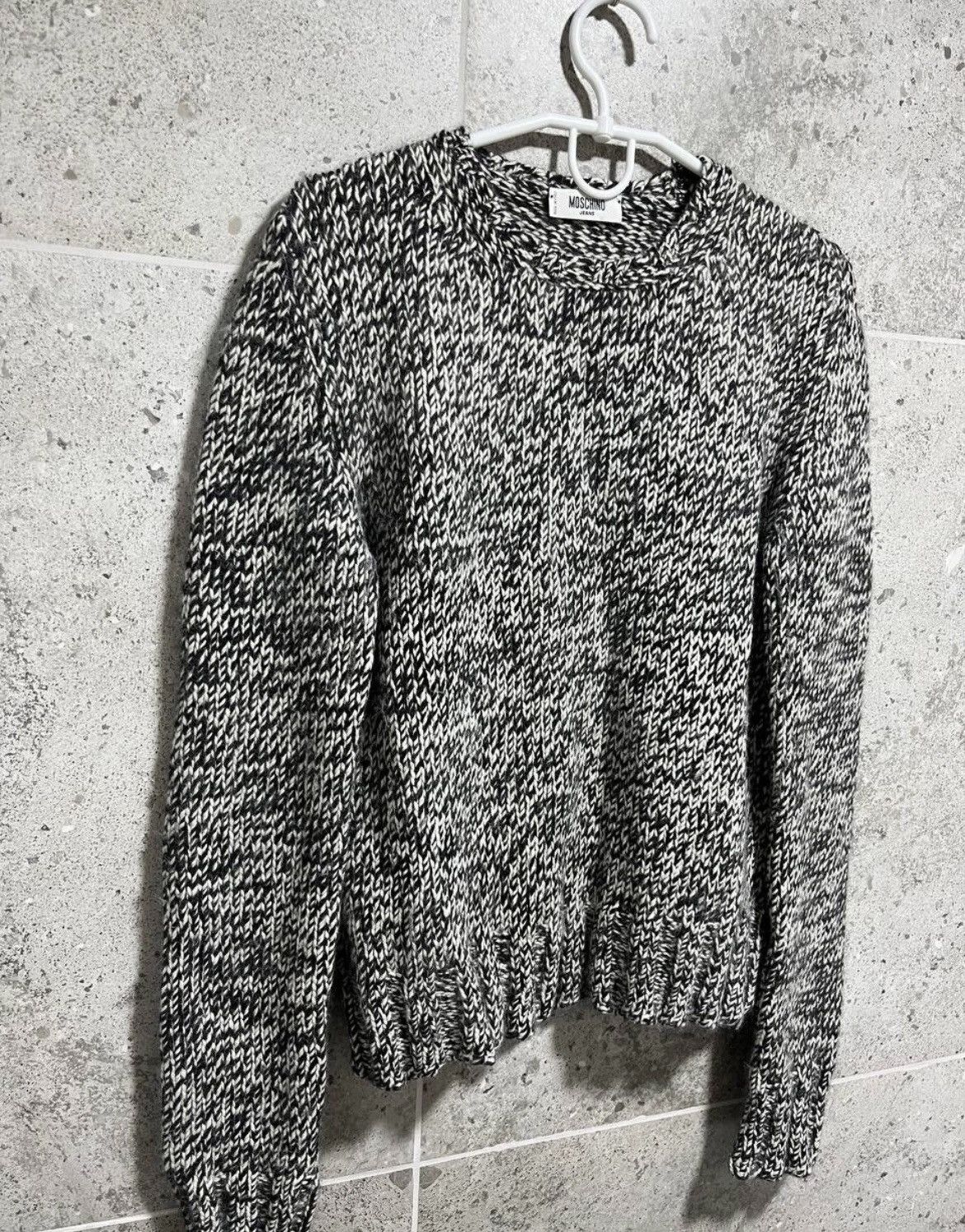 Moschino × Vintage Moschino Jeans Black White Chunky Knit Sweater Size S / US 4 / IT 40 - 3 Thumbnail