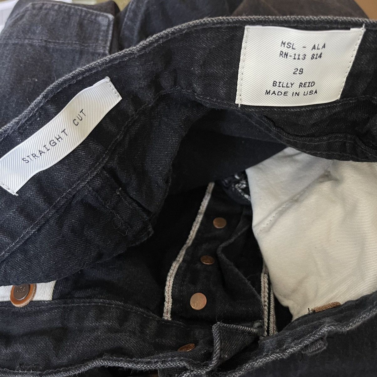 Billy Reid MSL ALA Slim Straight Cut Selvedge Denim Jeans