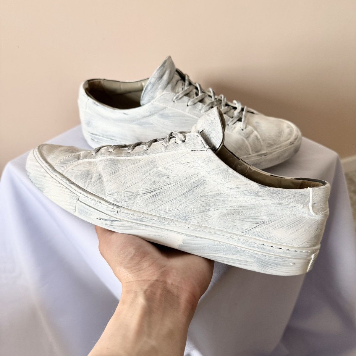 Common Projects Common Projects Painted Achilles Low Leather Sneakers Shoes Size US 10 / EU 43 - 7 Thumbnail