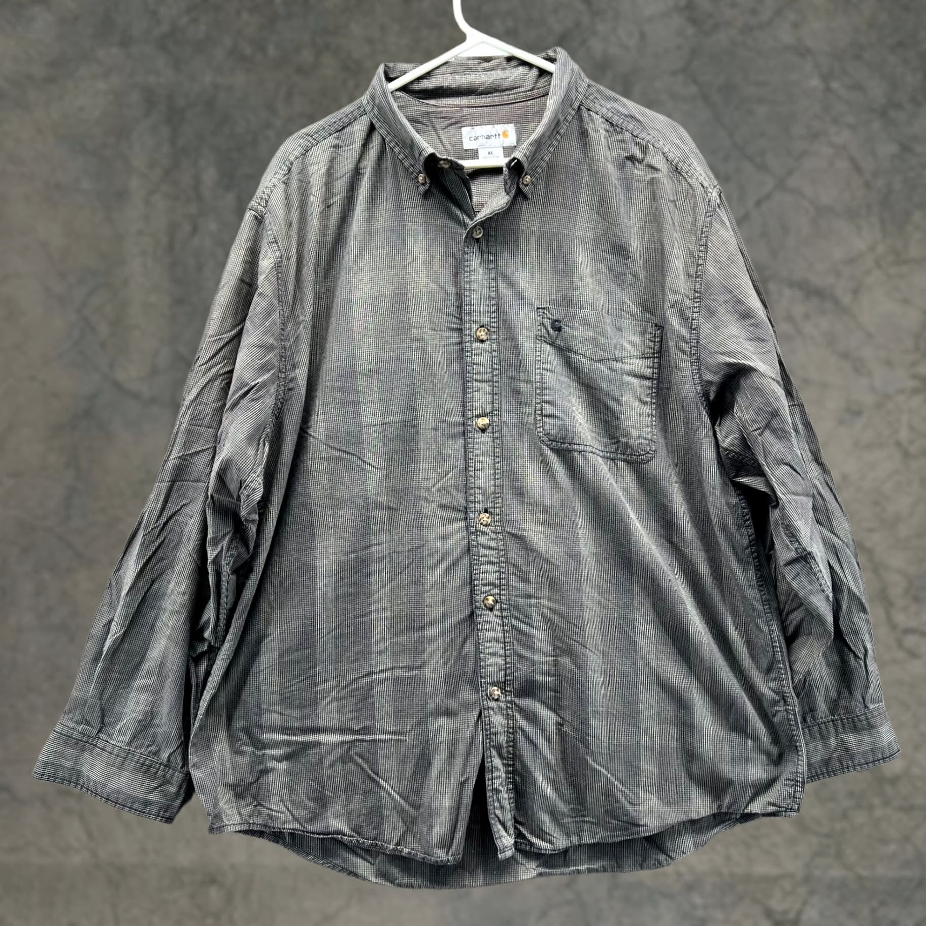 Carhartt Carhartt Shirt Men XL Gray Check Plaid Cotton Button-Down Button-Up Casual Workwear S252 XL Mens Gray Plaid Cotton Carhartt Shirt Size US XL / EU 56 / 4 - 1 Thumbnail