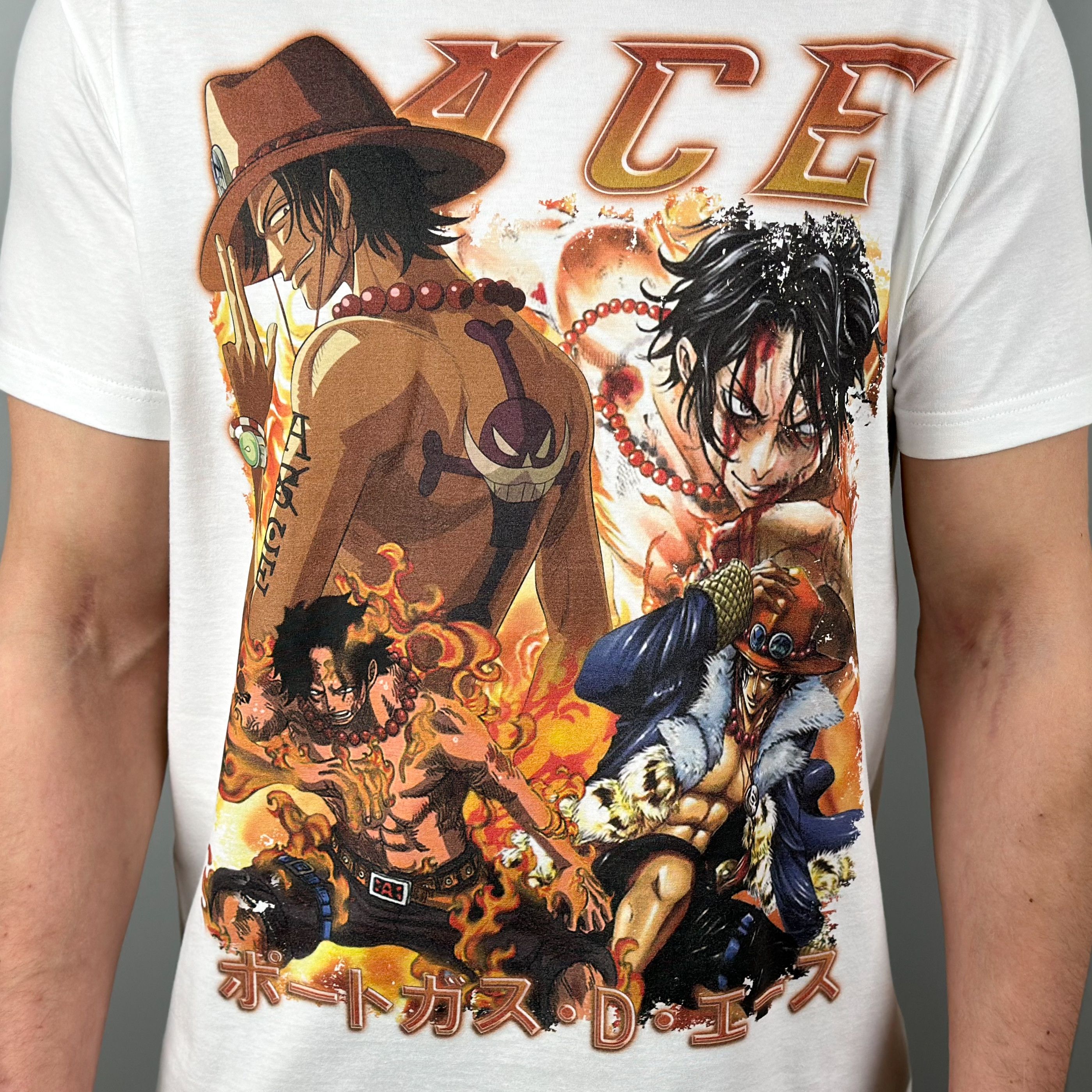 Anime × Japanese Brand × Vintage One Piece Portgas D. Ace Anime Tee T-Shirt Size US XL / EU 56 / 4 - 2 Thumbnail