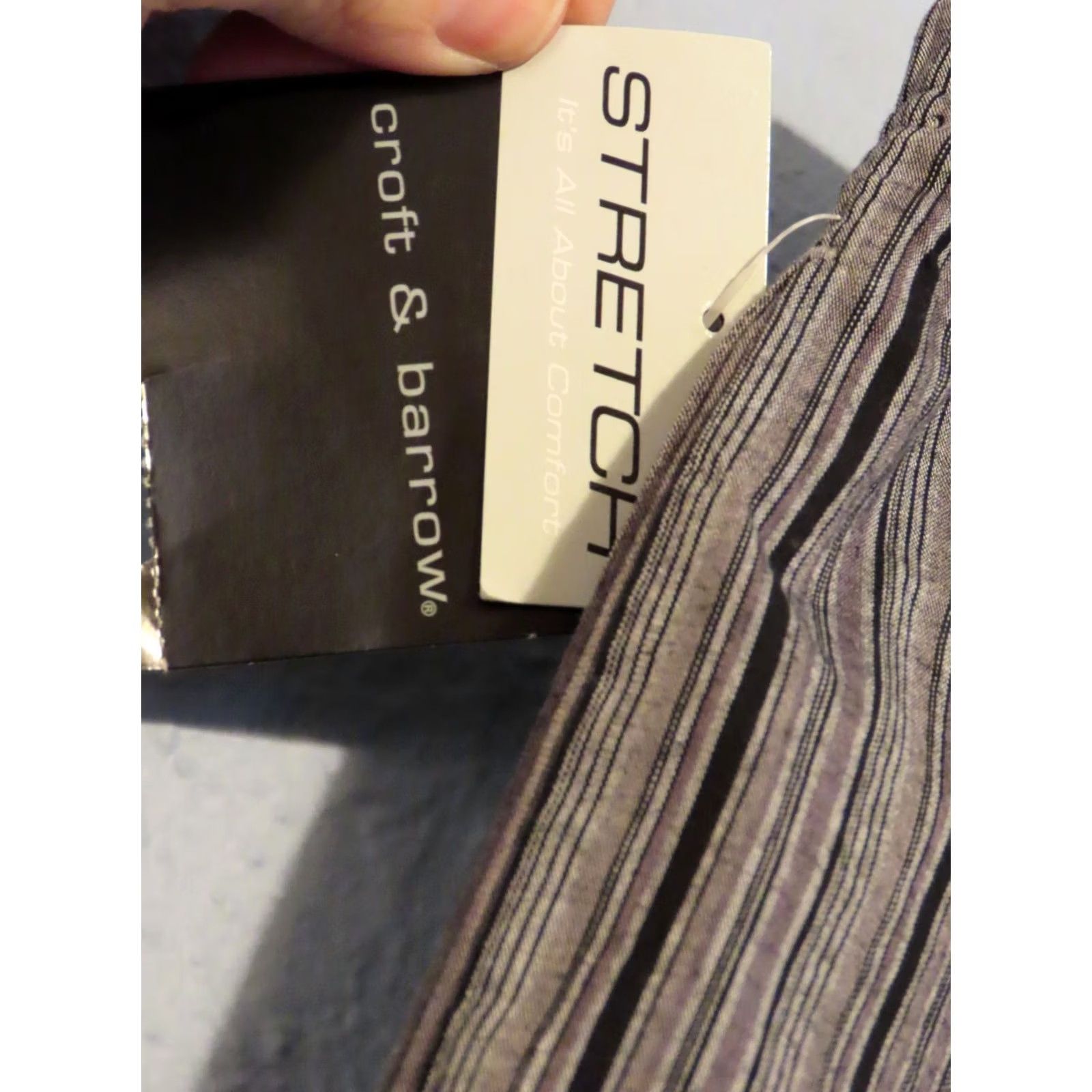 Croft & Barrow Croft & Barrow Swim Trunks Men L Gray with Black Stripes New W/Tags Size US 33 - 5 Thumbnail
