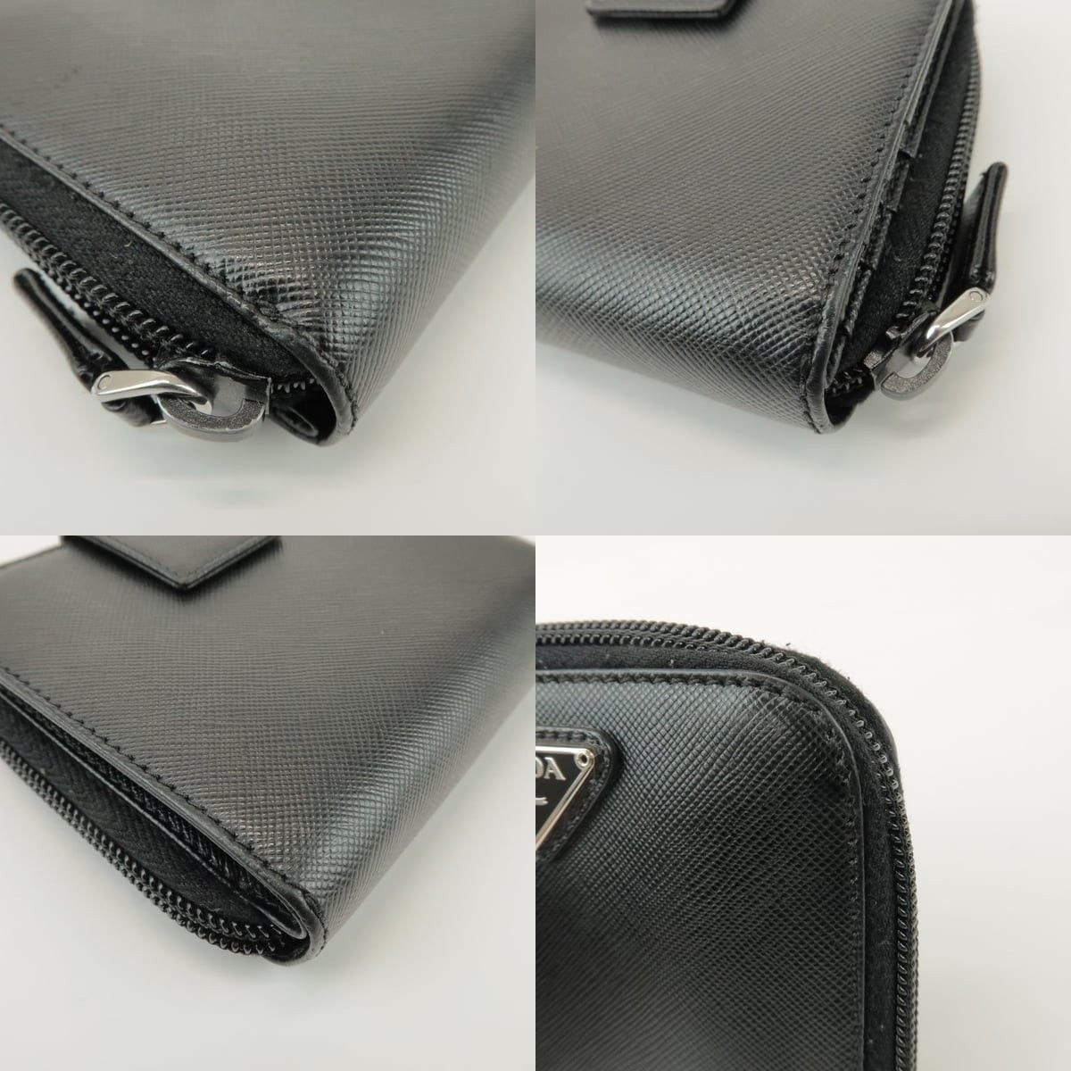 Prada Prada Saffiano Zippy Bi-fold Wallet Black Size ONE SIZE - 4 Thumbnail