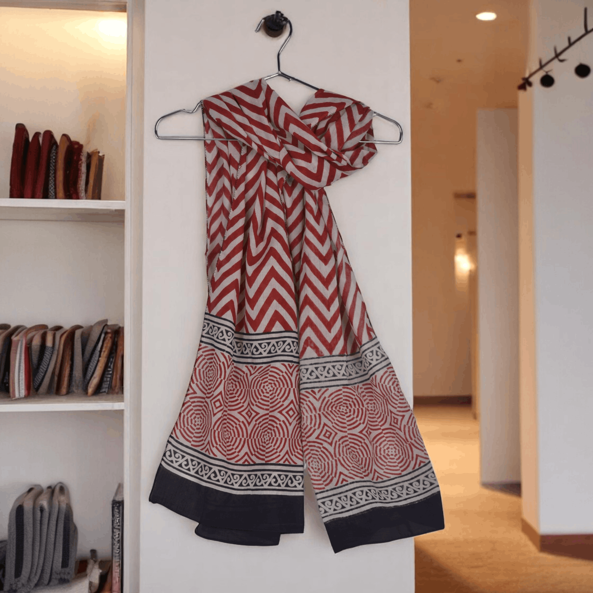 Other Hand Block Print Cotton Scarf for Women, Shawl Wraps Size ONE SIZE - 1 Thumbnail