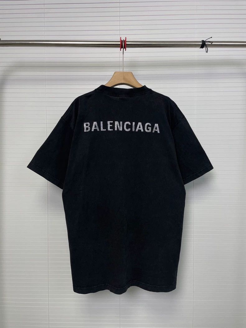 Balenciaga Balenciaga Crystal Logo Black T-shirt Size US XS / EU 42 / 0 - 1 Thumbnail