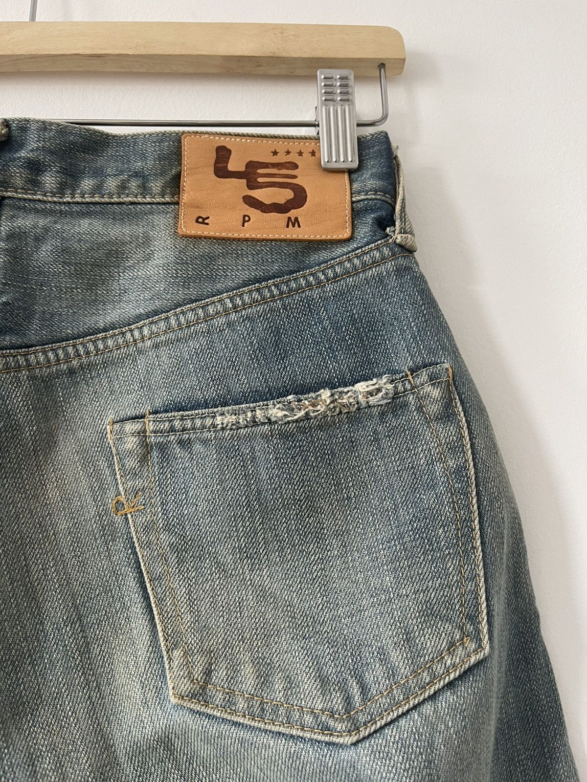 45rpm Rare Vintage 45RPM Hidden Rivets Selvedge Button Fly Shorts Size US 26 / EU 42 - 2 Thumbnail