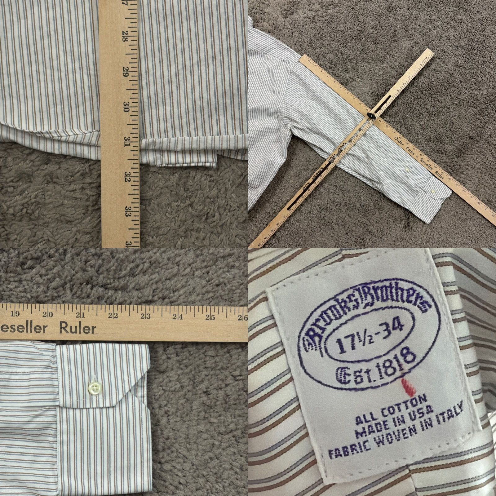 Brooks Brothers VINTAGE Brooks Brothers Shirt Mens XL White Stripe Long Sleeve Cotton USA Size US XL / EU 56 / 4 - 8 Thumbnail