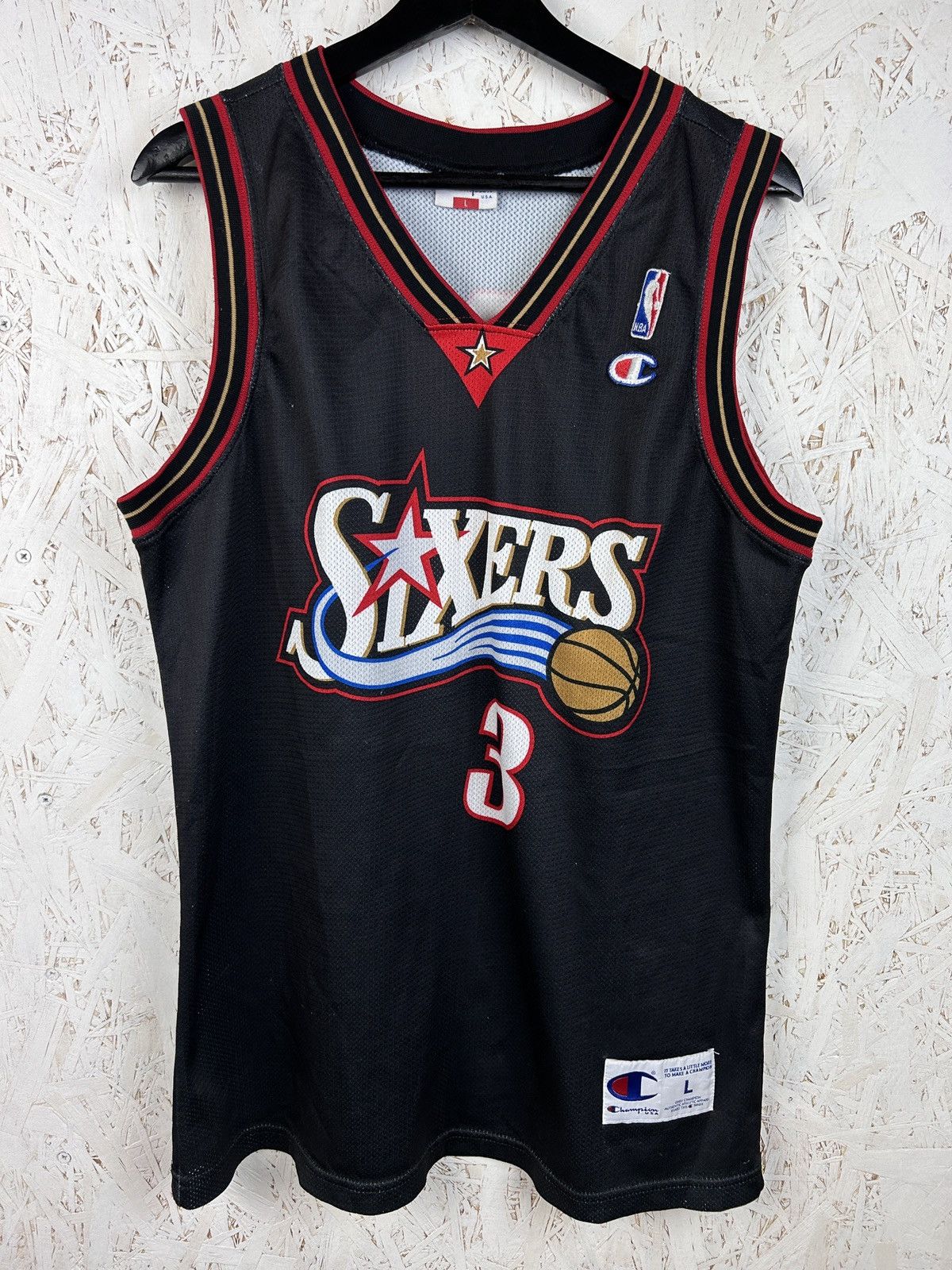Champion 90s Vintage 76ers Iverson #3 1997/00 Away Kit NBA Jersey Size US L / EU 52-54 / 3 - 1 Thumbnail
