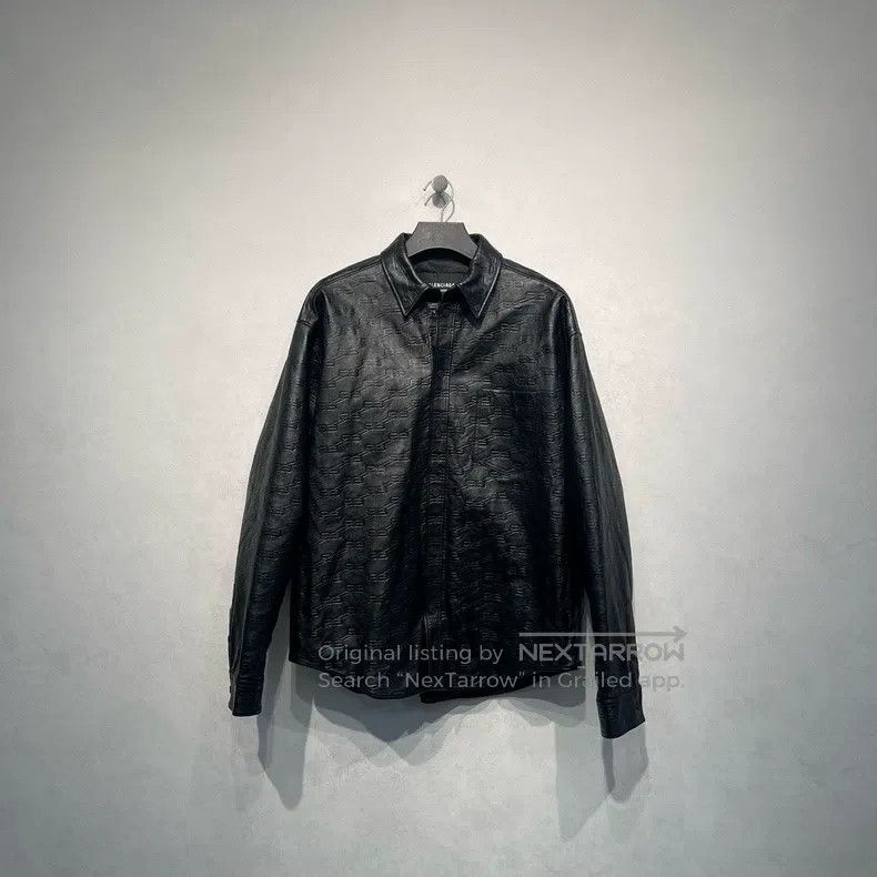 Balenciaga Balenciaga Double Blpgo Printed Leather Jacket Size US S / EU 44-46 / 1 - 1 Thumbnail