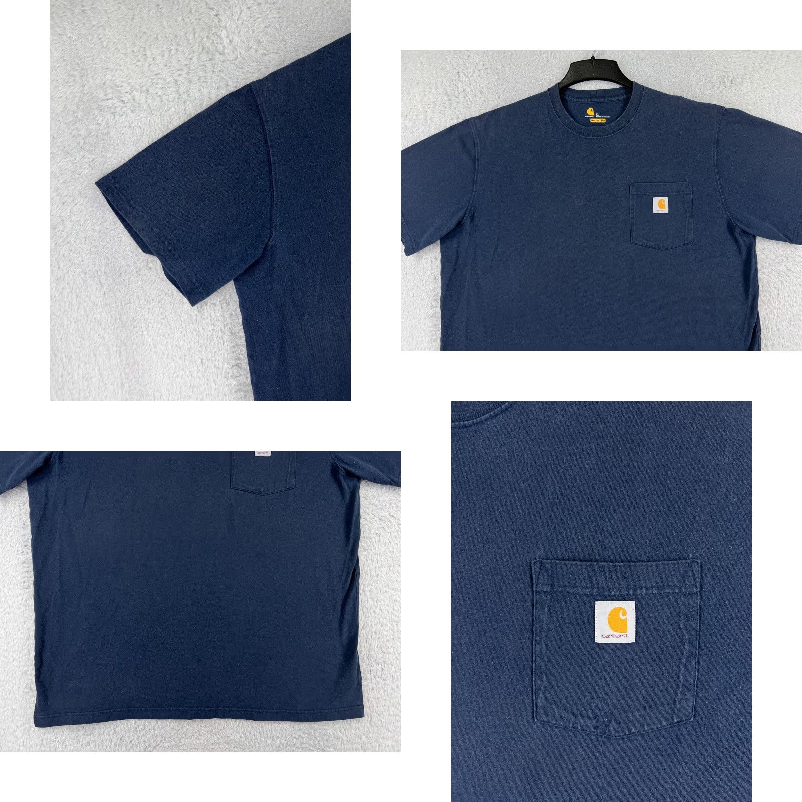 Carhartt VINTAGE Carhartt Shirt Men XL Navy Blue Short Sleeve Pocket Crew Neck Cotton Size US XL / EU 56 / 4 - 8 Thumbnail