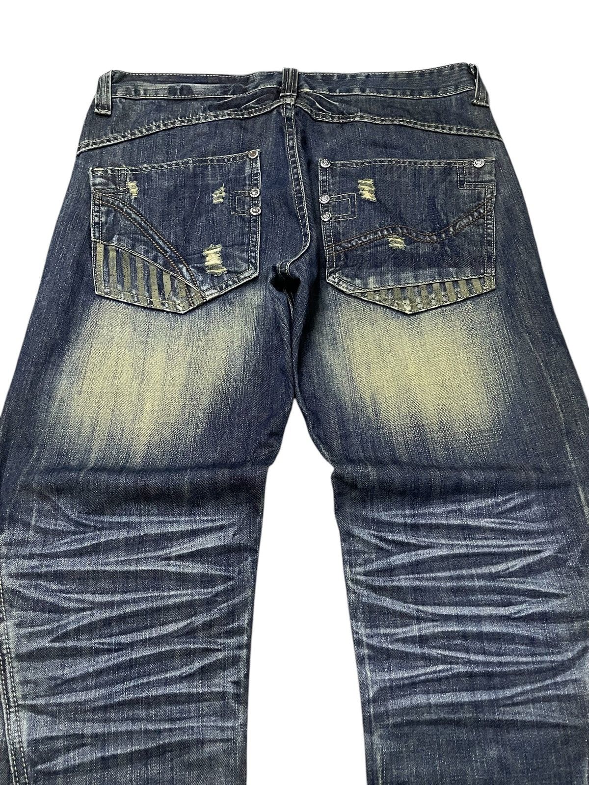 Japanese Brand Lemans Japan Asymmetrical Panel Heavy Stitch Boro Jeans Size US 32 / EU 48 - 18 Thumbnail
