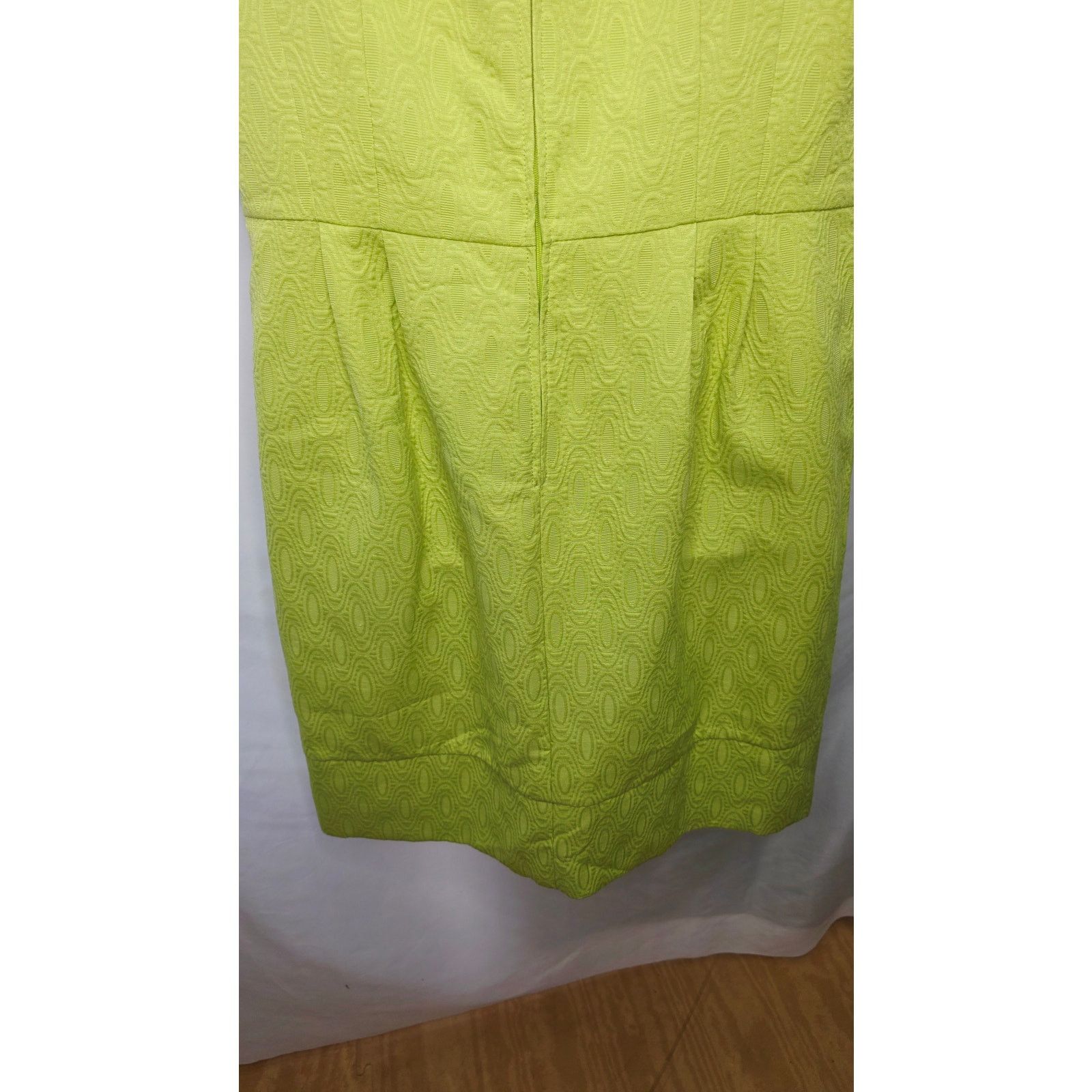 Other K Studio Lime Green Retro Jacquard Pleated Shift Dress Size XXL / US 16-18 / IT 52-54 - 6 Thumbnail