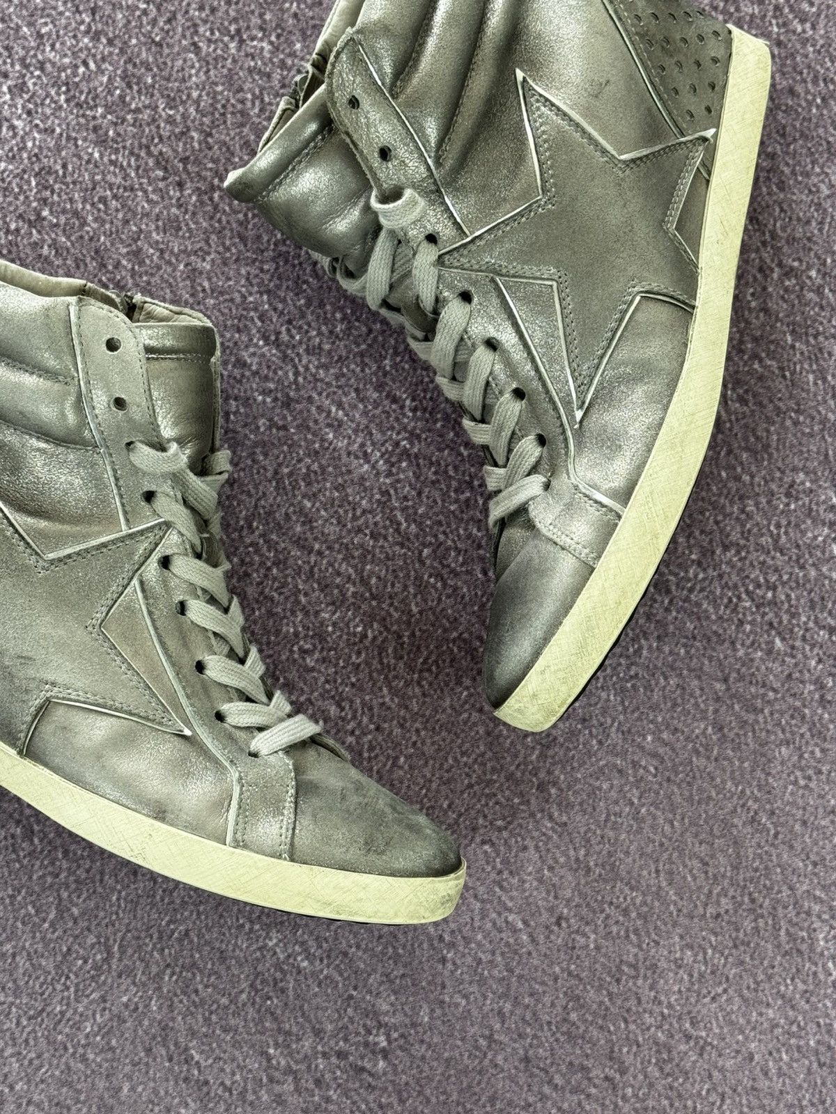 Vintage Y2K Aesthetic Glamour Star Logo High Top Sneakers Size US 6 / IT 36 - 5 Thumbnail