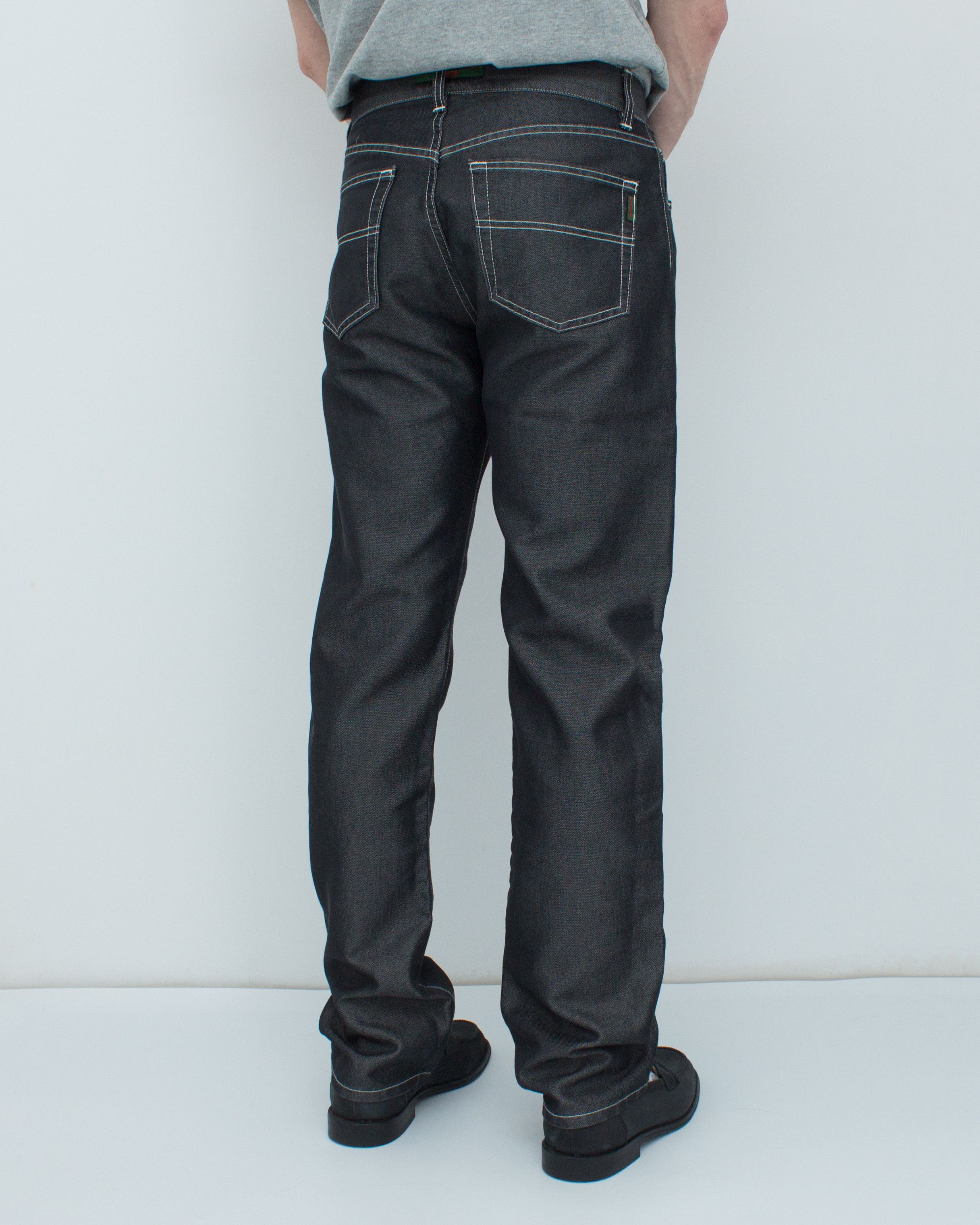 Katharine Hamnett London Vintage Graphite Shine Button Fly Straight Leg Denim Size US 30 / EU 46 - 2 Thumbnail