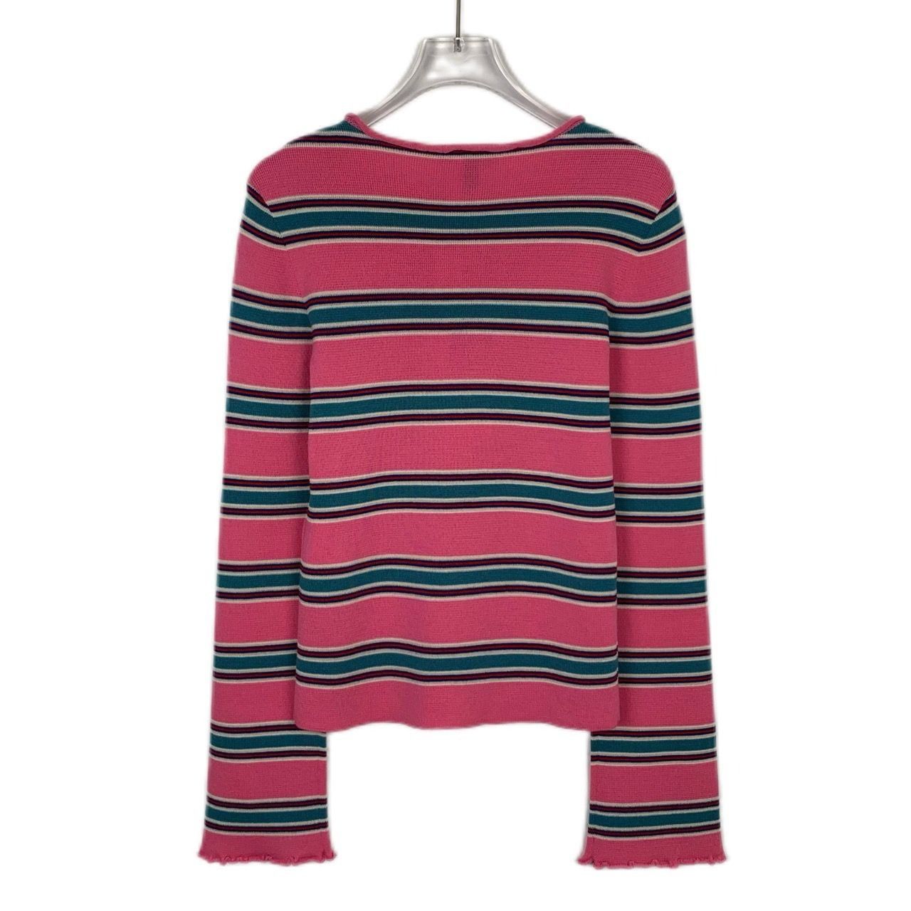 Louis Vuitton Louis Vuitton Pink Striped Knit Long Sleeve Sweater XS Made Size XS / US 0-2 / IT 36-38 - 2 Thumbnail