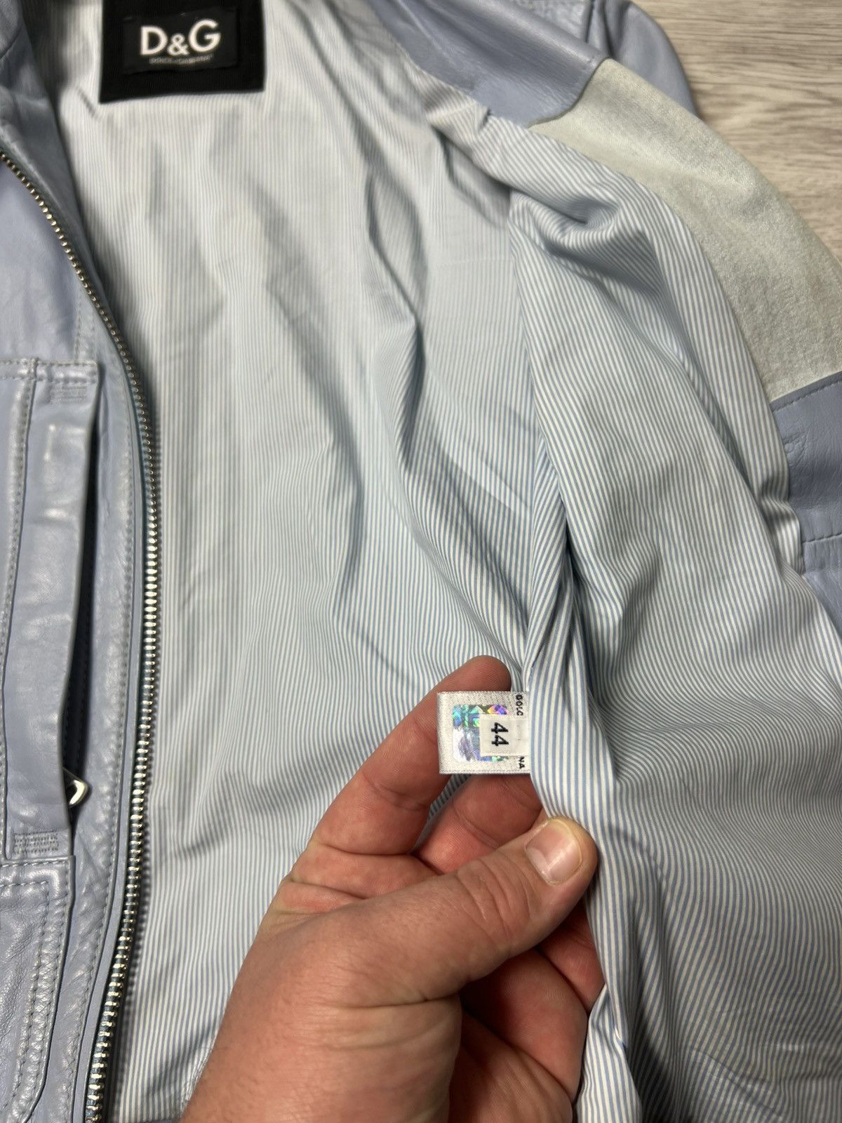 Dolce & Gabbana × Vintage Rare Dolce Gabbana Blue Leather Biker Jacket Size 44 Size M / US 6-8 / IT 42-44 - 23 Thumbnail