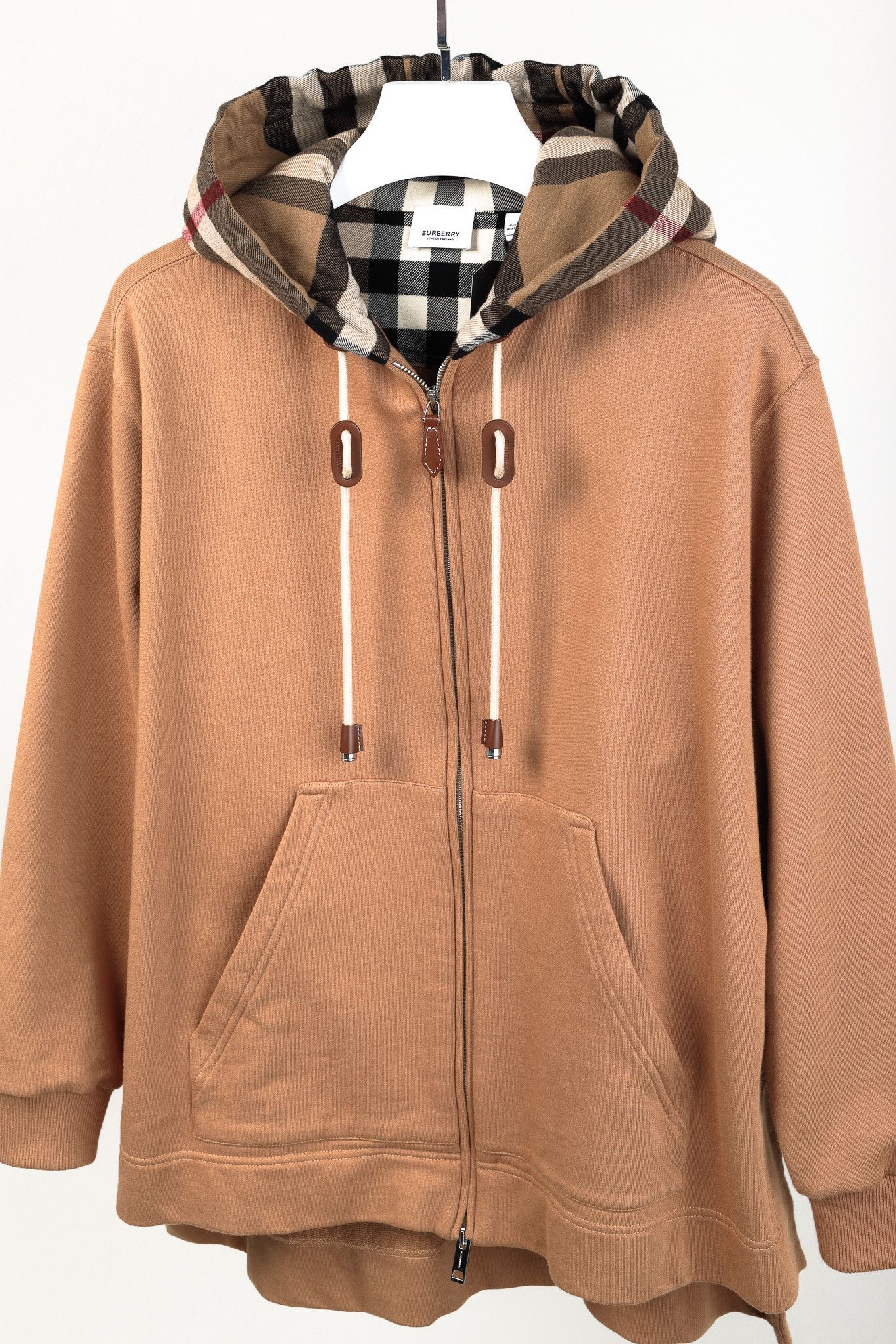 Burberry Burberry Melodie Camel Cotton Check-Hood Oversized Hoodie Size S / US 4 / IT 40 - 3 Thumbnail