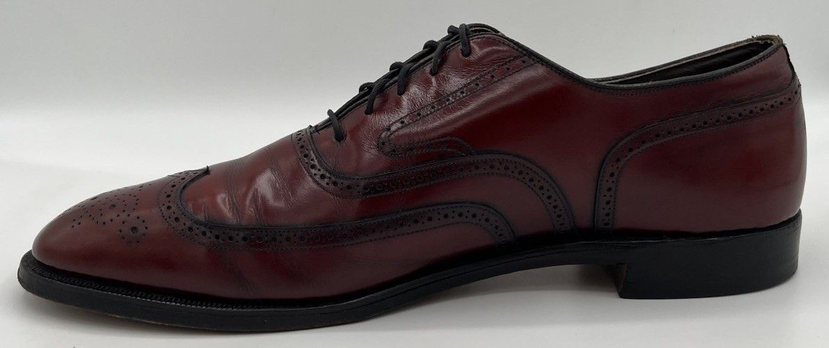Johnston & Murphy Vintage Johnston & Murphy Aristocraft Oxblood Cordovan 12AAA Size US 12 / EU 45 - 7 Thumbnail