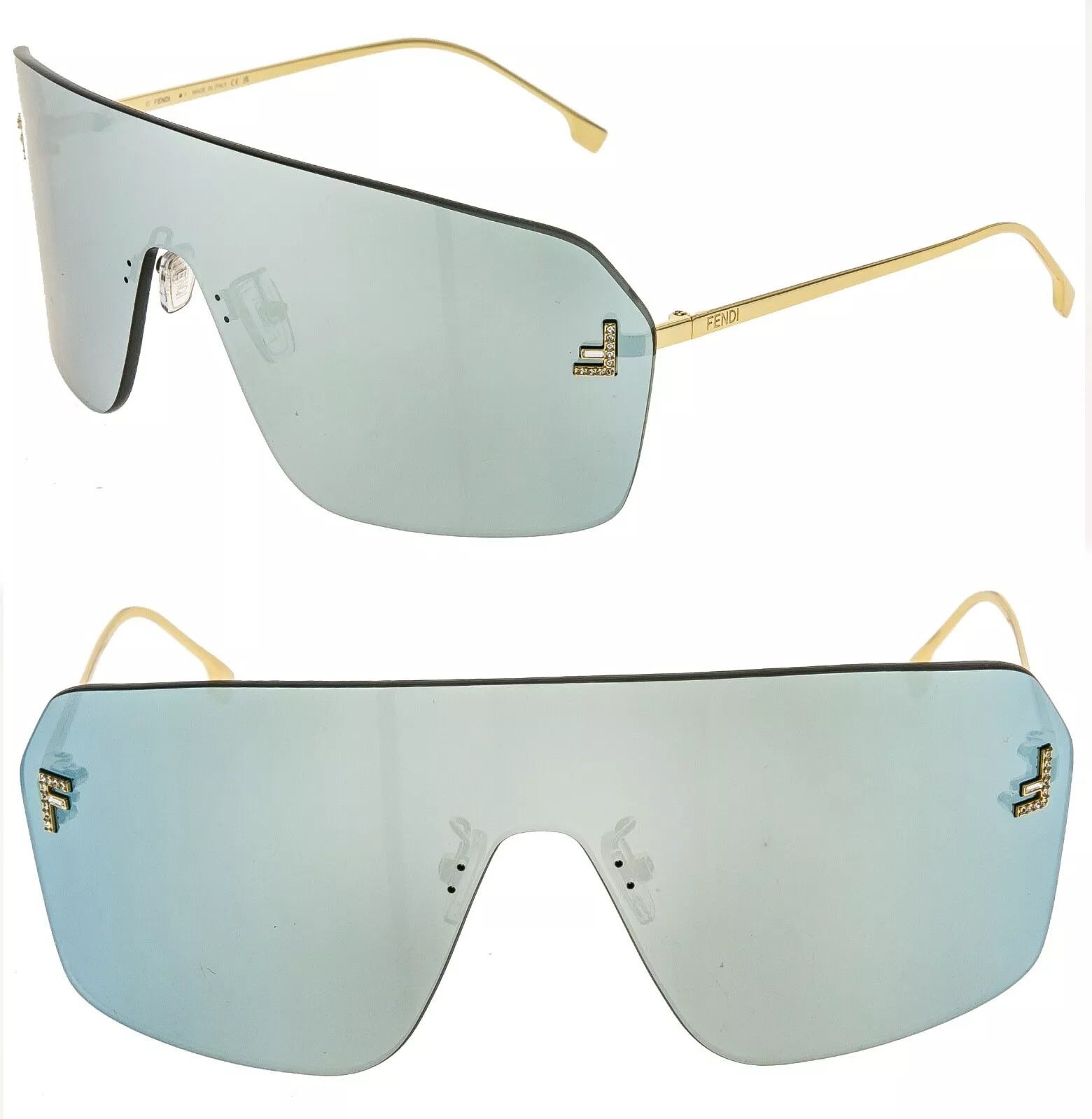 Fendi FENDI FIRST 4121 Gold Blue Mirror Unisex Mask FE4121US Size ONE SIZE - 1 Thumbnail