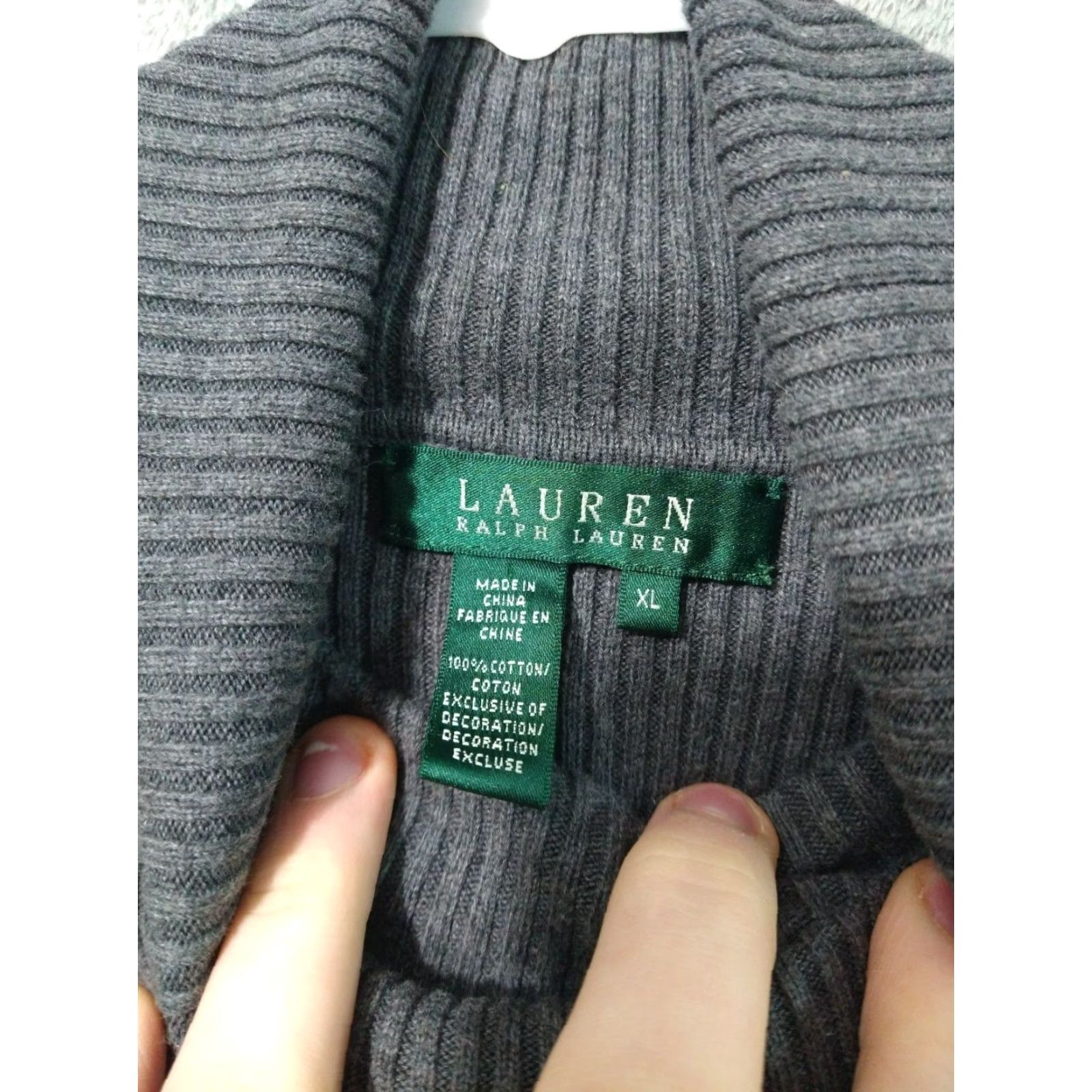 Ralph Lauren Ralph Lauren Sweater Womens XL Gray Cotton Turtleneck Pullover Logo Knit Pullover - Kev? Size XL / US 12-14 / IT 48-50 - 5 Thumbnail