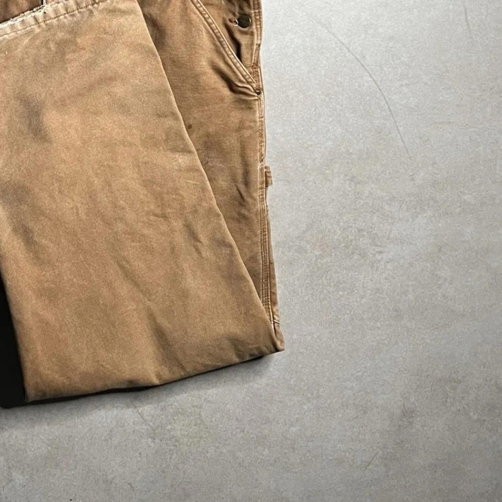 Carhartt Vintage Carhartt Tan Double Knee Overalls - 42x30 Size US 42 / EU 58 - 9 Thumbnail