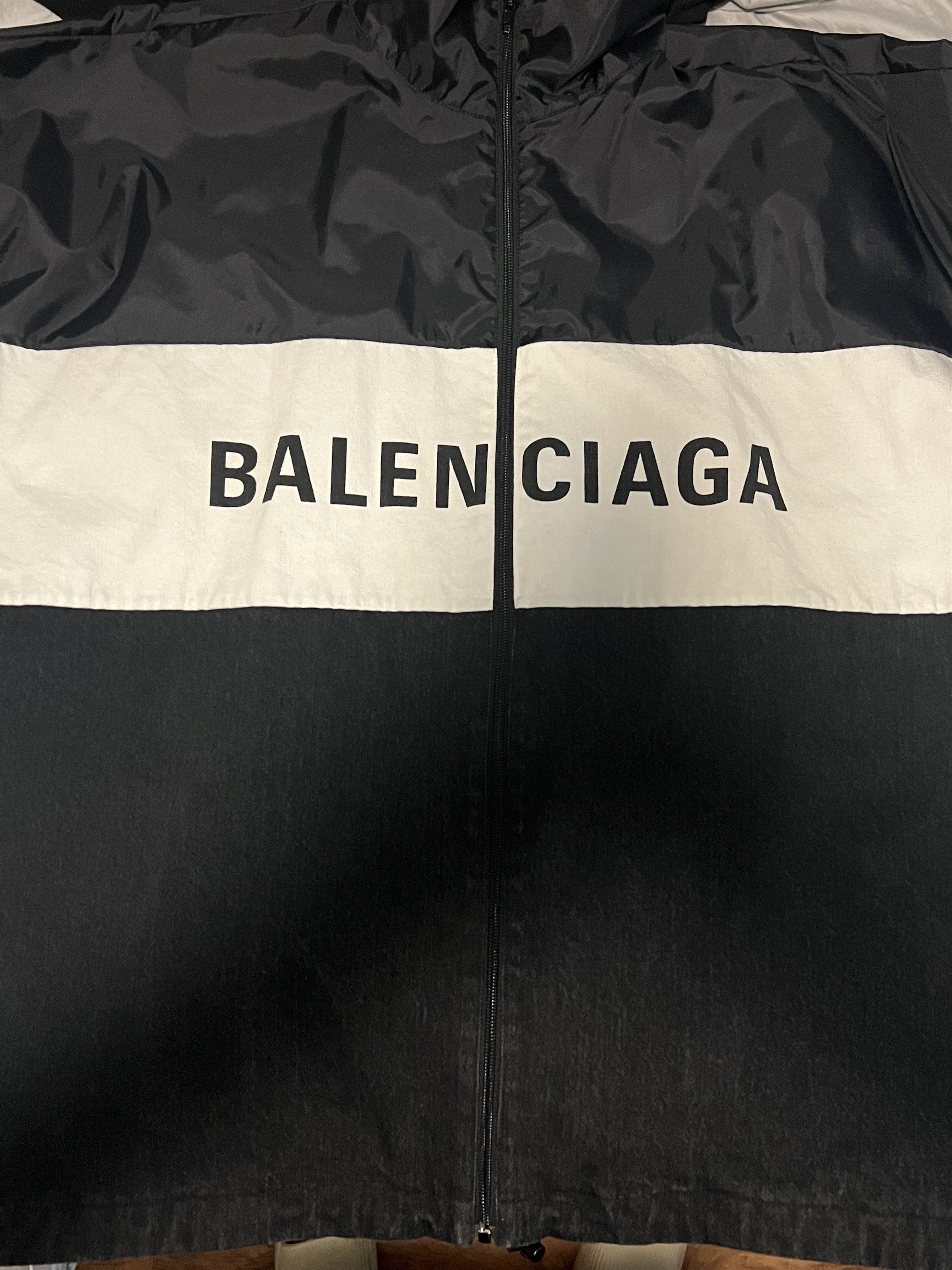 Balenciaga Balenciaga Zipped Denim Nylon Logo Track Jacket Size US S / EU 44-46 / 1 - 2 Thumbnail