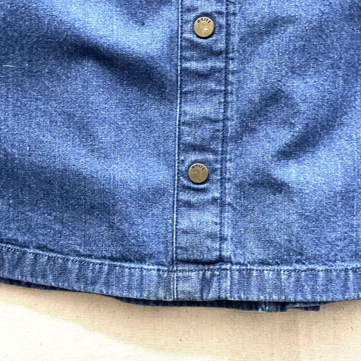 CHOCOOLATE Denim Elastic Waist A Line Faux Button Midi Skirt Size 27" / US 4 / IT 40 - 4 Thumbnail