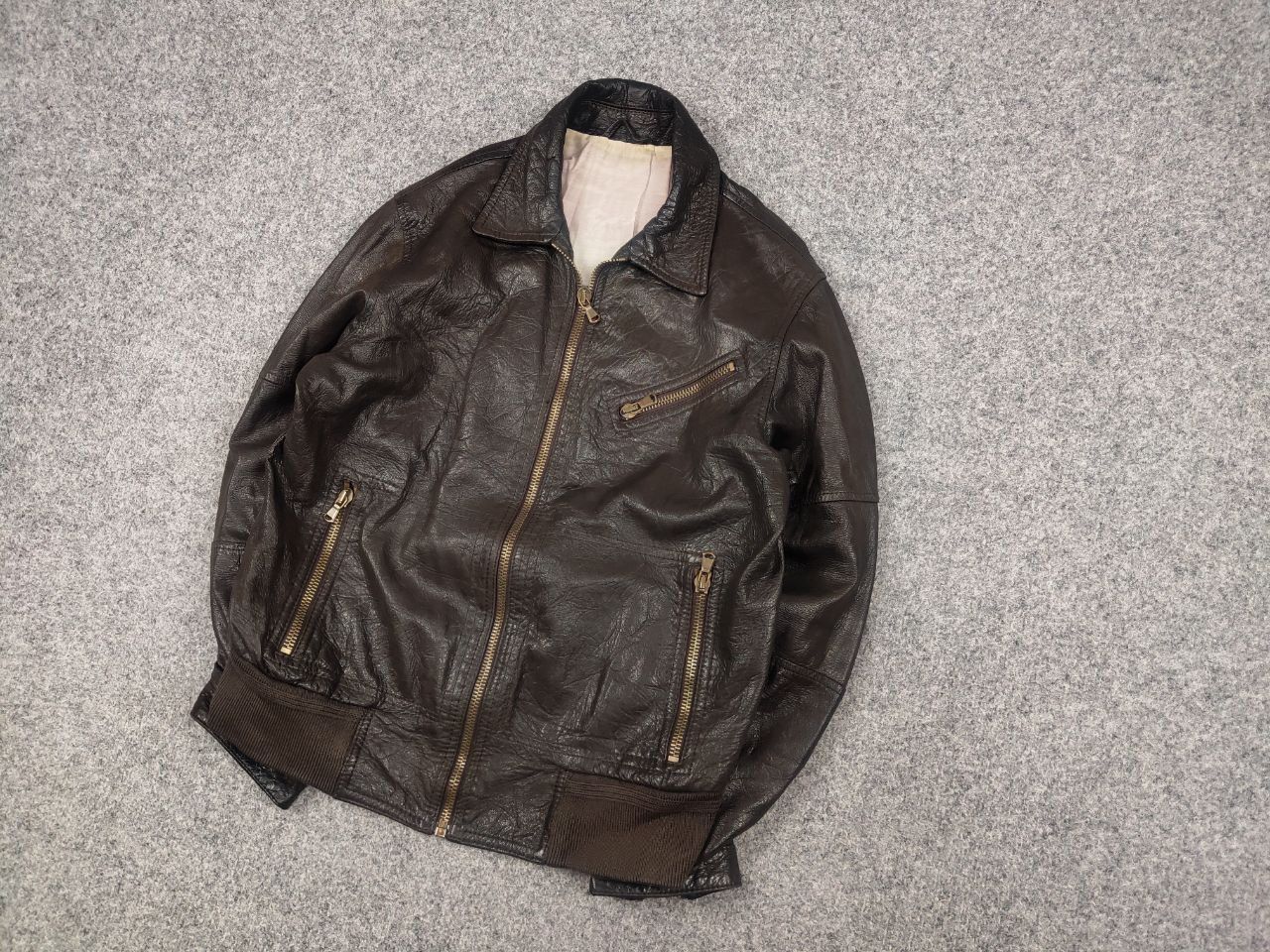 Brian Dales Brian Dales Dark Brown leather Zip Pocket Vintage Jacket Size US M / EU 48-50 / 2 - 3 Thumbnail