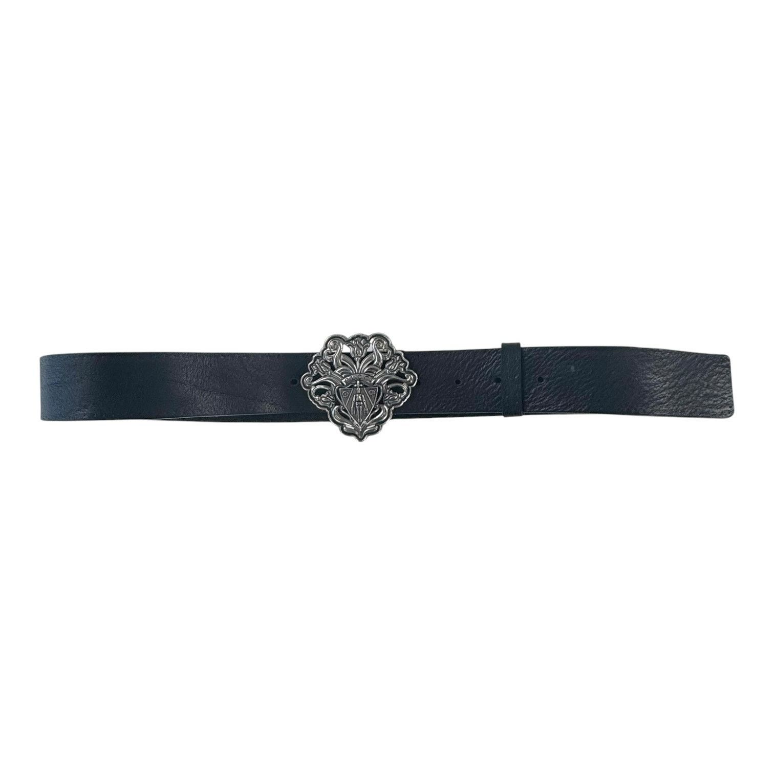 Gucci Gucci Crest Black Leather Belt Size ONE SIZE - 5 Thumbnail